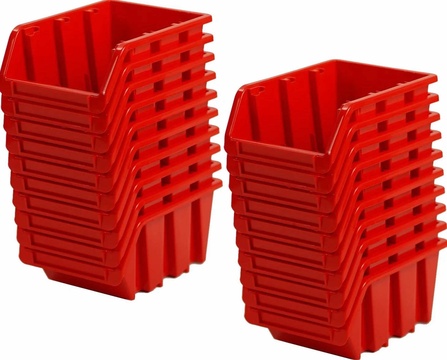 20x Contenitore a bocca di lupo 155x100x80 mm - soluzione robusta e modulare per officina e magazzino - plastica resistente a sostanze chimiche per organizzazione efficiente