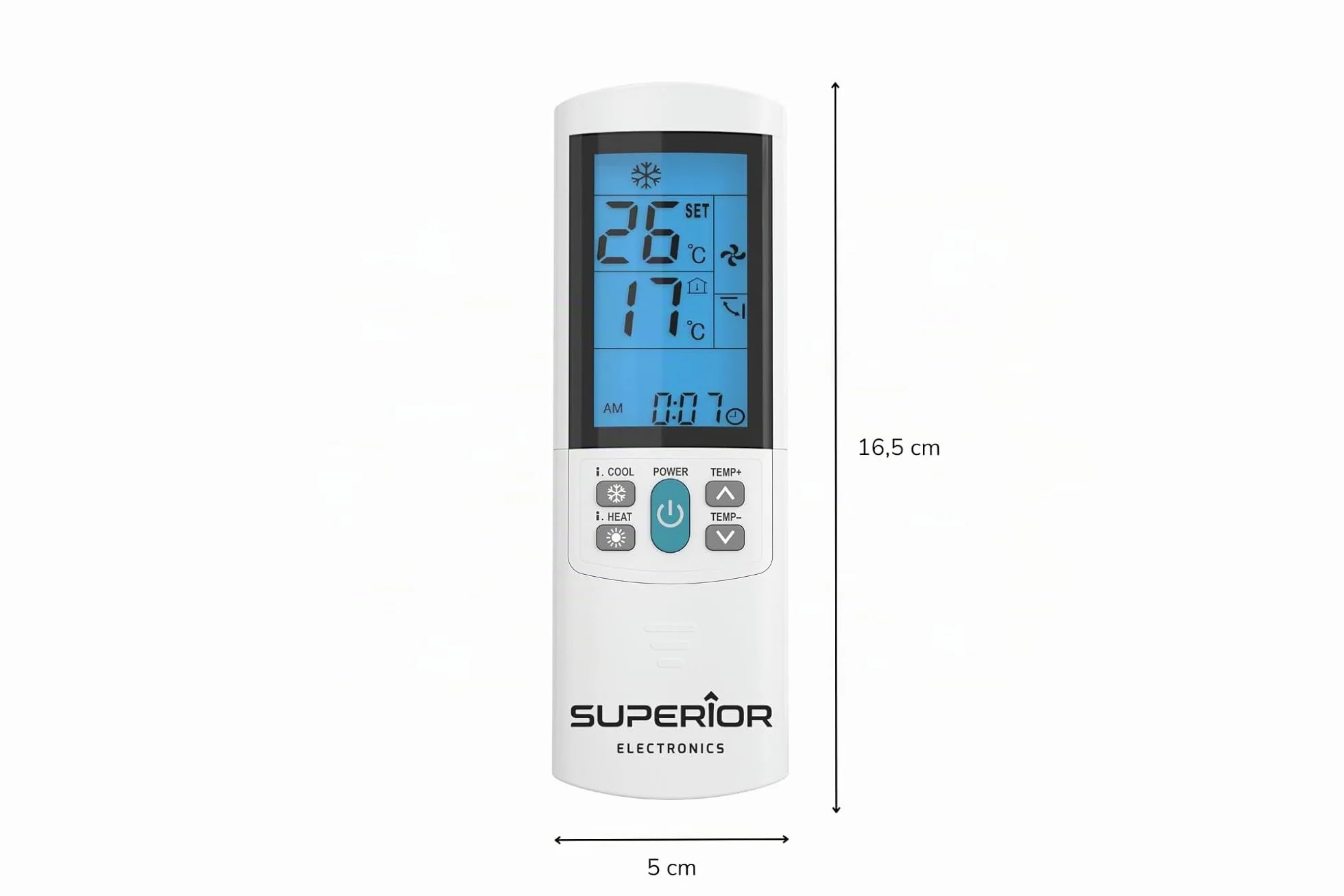 Superior AirCo PLUS - Telecomando Universale per Climatizzatori - 4000 codici - Ampio Display Retroilluminato - Timer Notturno - Funzione Temperature Block - SUPCU001