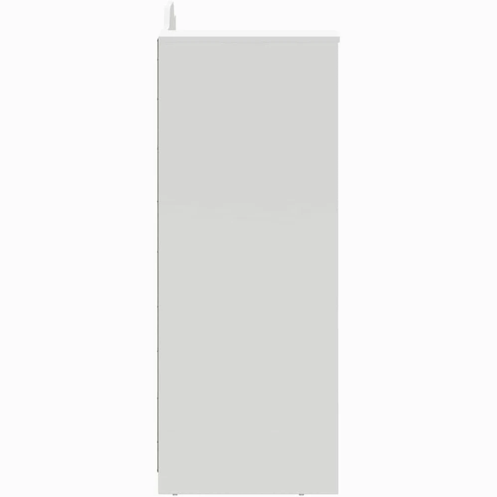 Scrivania moderna con lavagnetta e ripiano aperto, scrivania con lavagna da 120 cm e gambe quadrate, bianco con e ripiano