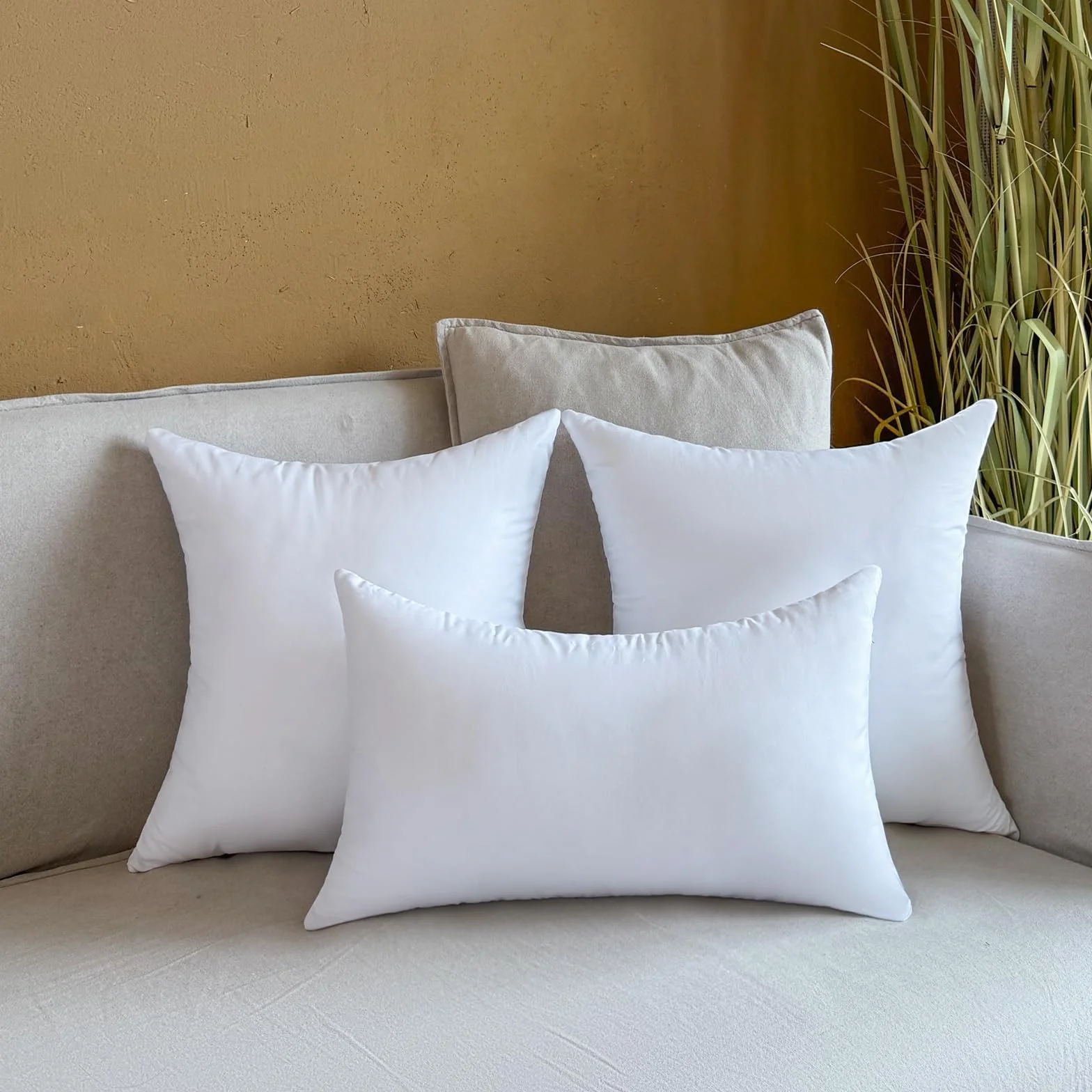 Cuscini Lombari Impermeabili 30x50 cm Bianco Rettangolari Confezione da 4