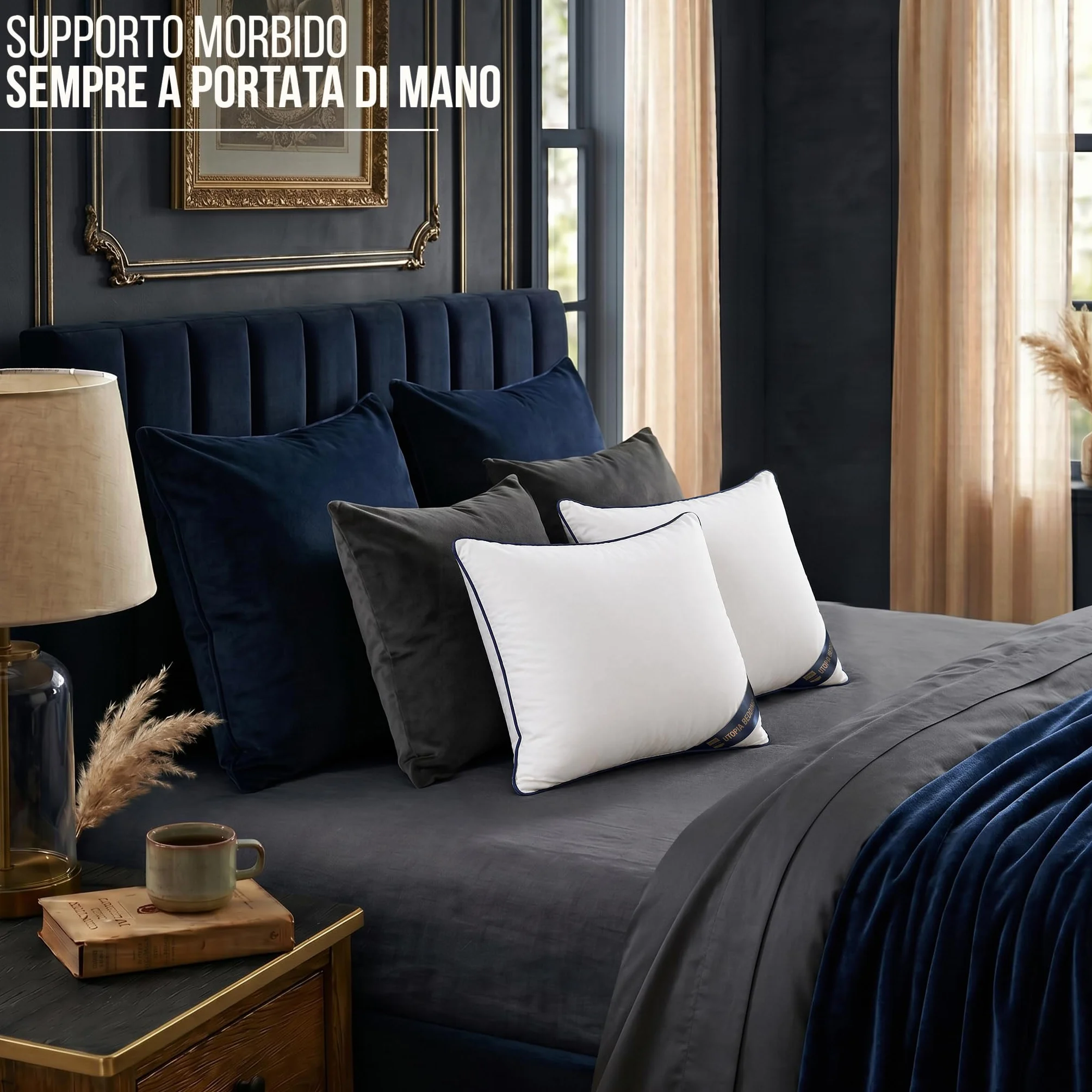 Utopia Bedding Cuscini Decorativi 60x60 cm Bianco, Imbottitura per Letto e Divano, Set da 2