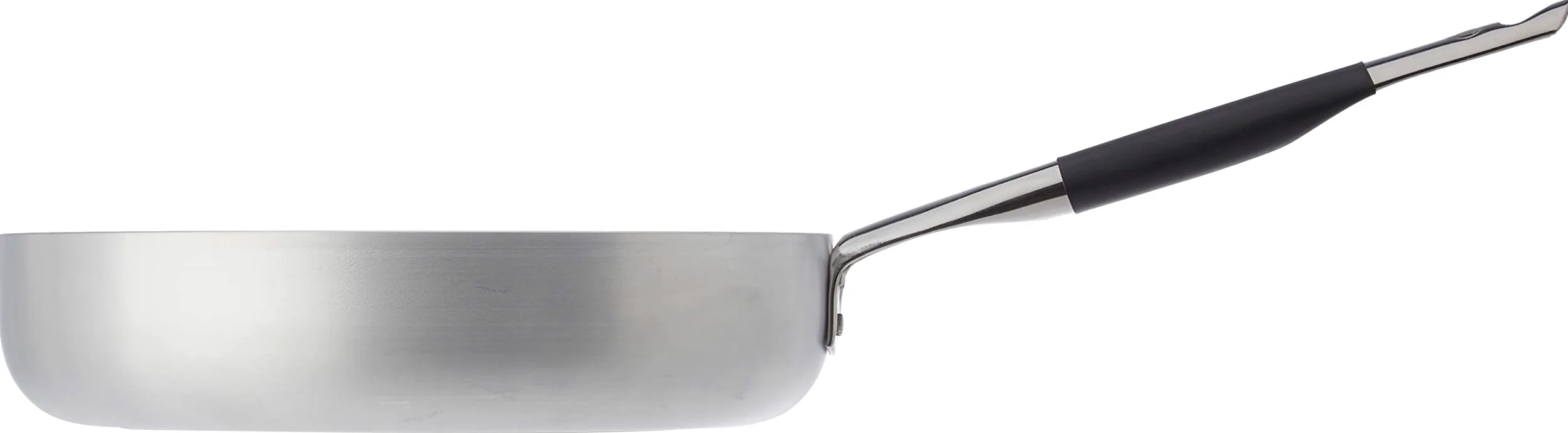 Pentole Agnelli ALSC2111SC28 Padella Dritta con Manico, Alluminio, Argento, 28 cm