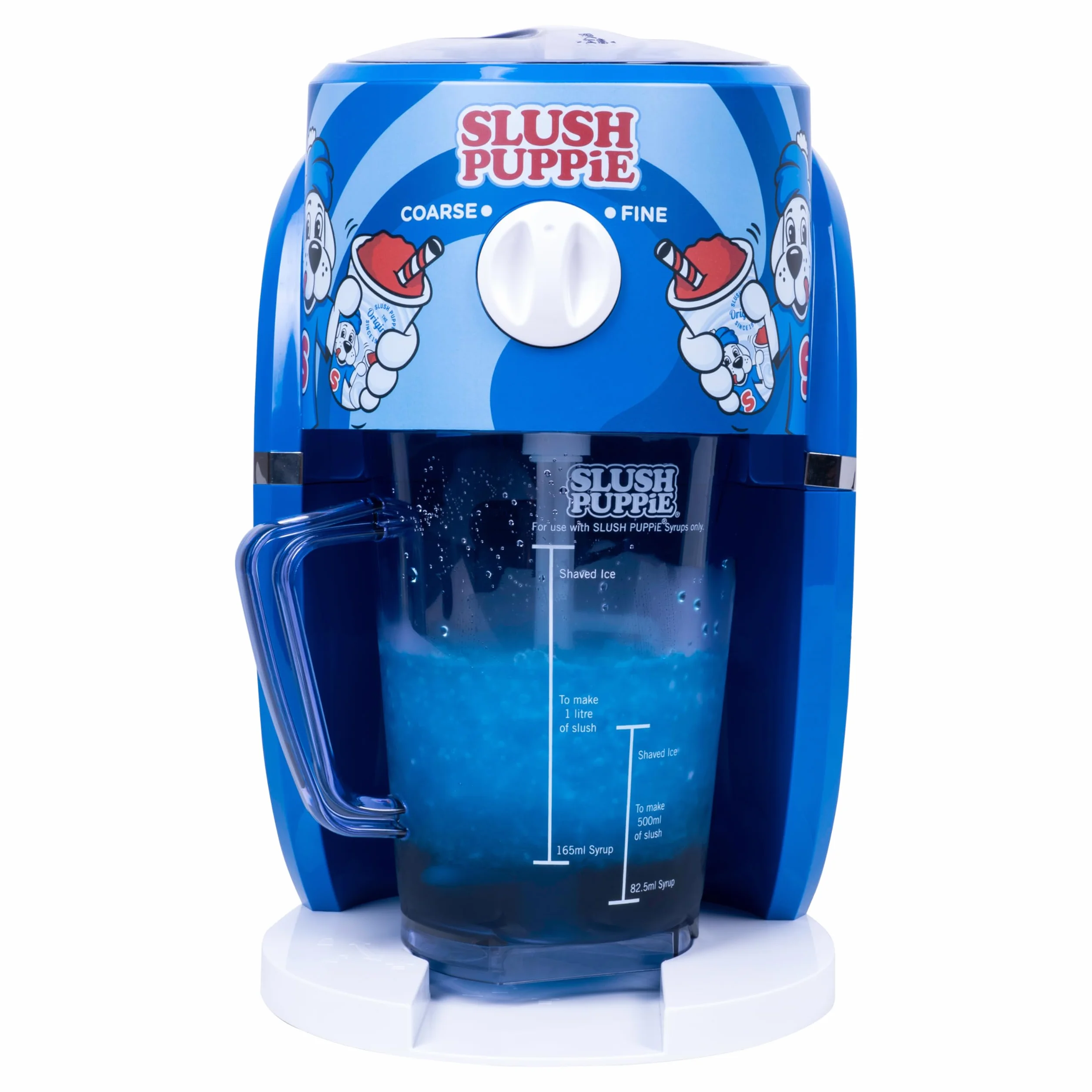 Slush Puppie Snow Cone Machine. Rasoio per ghiaccio Slushy Maker Produce fino a 1 litro di delizioso cucciolo di melma in pochi minuti. Prodotto con licenza ufficiale Slush Puppie da Fizz Creations.