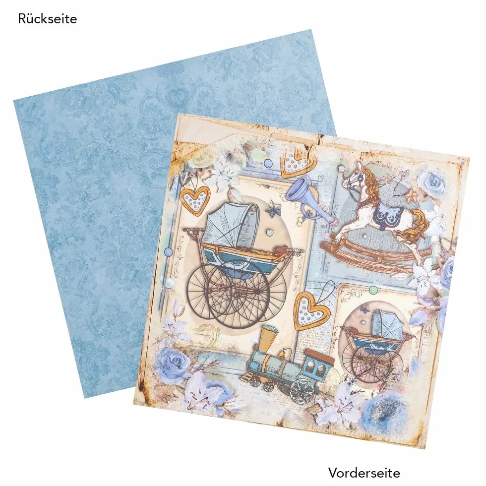 Carta dal disegno doppio 25 x 25 cm 250 g/m² blocco 20 fogli scrapbooking fai da te