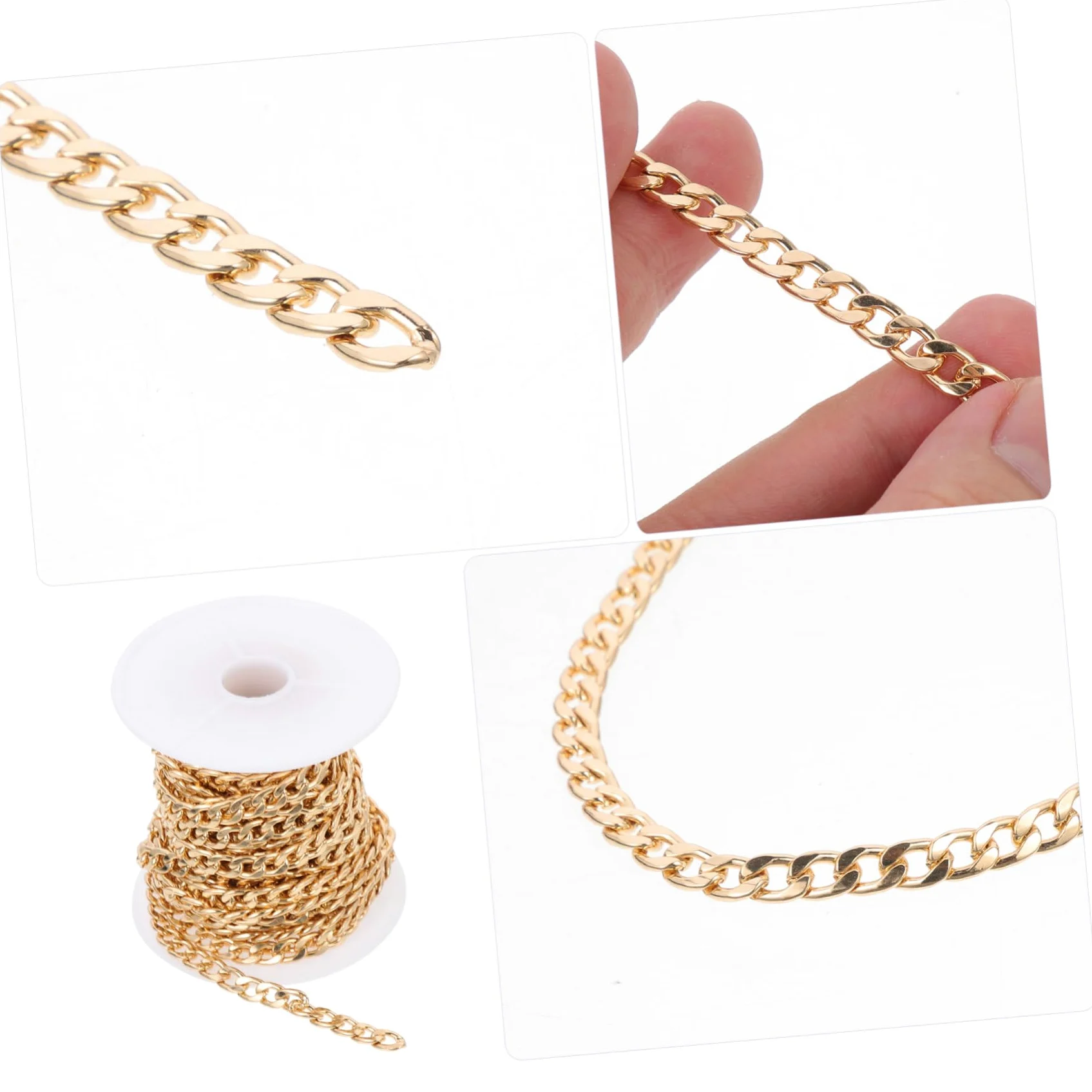 Alipis Catena Gioielli Fai da Te in Acciaio Inox, 1 Rotolo Oro | Lavorazione Diy, Forte Tenuta, Uso per Collane e Bracciali, Catena Metallica Sottile per Creazioni Handmade
