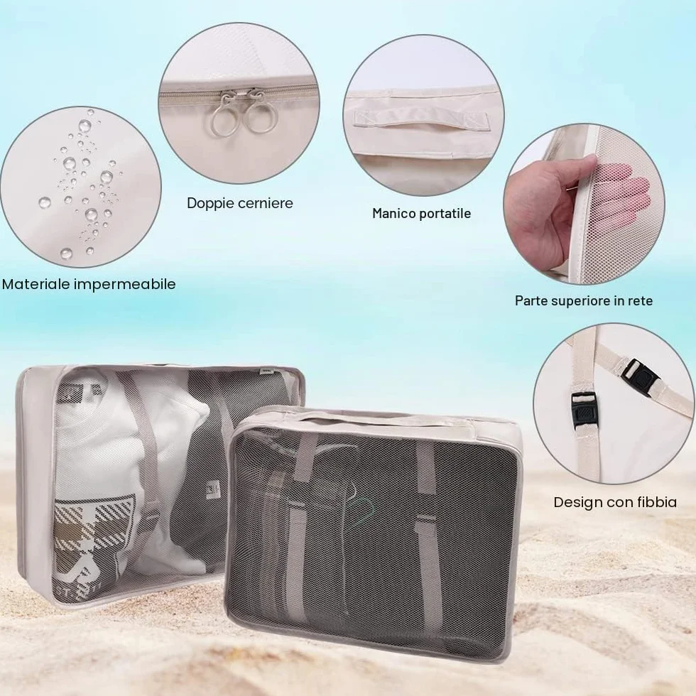 OSDUE Organizer Valigia 8 Pezzi Packing Cubes Salvaspazio Abbigliamento Intimo Calzature
