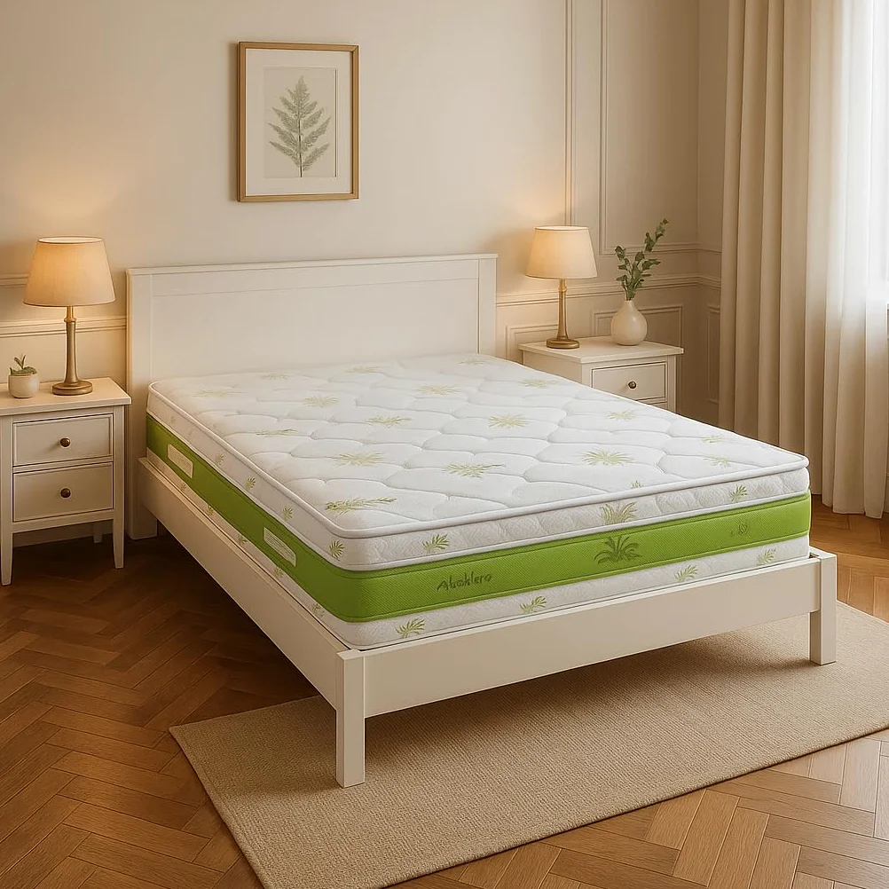 Ginflex Materasso Una Piazza e Mezza Waterfoam 120x190 H25 Tessuto Aloe Vera | Antiacaro - Anallergico - Antibatterico | 100% Made in Italy (Altezza: 25cm, 120x190)