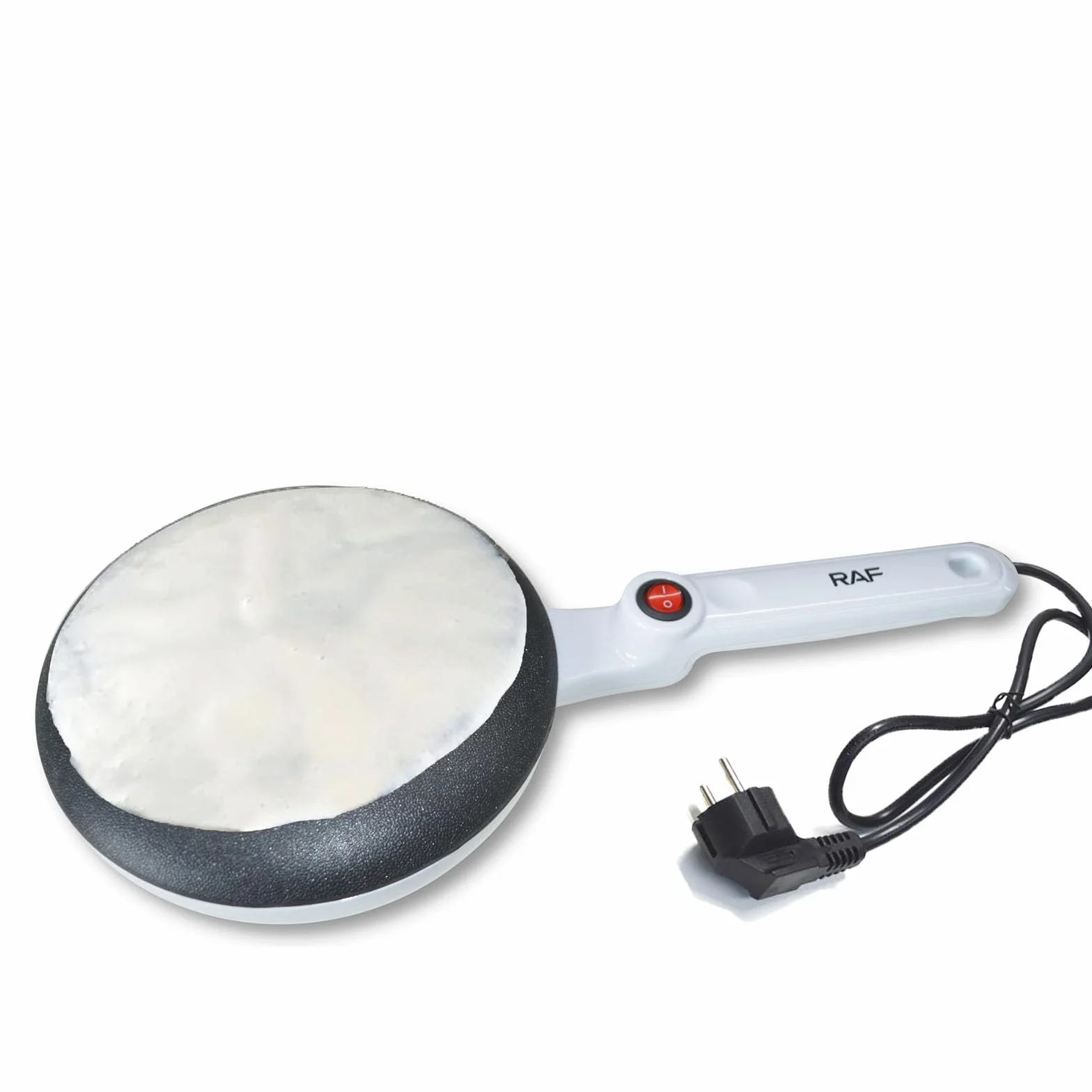 Crepiera Elettrica 650W con Manico, Regolazione Automatica Temperatura, Antiaderente Teflon Rosso
