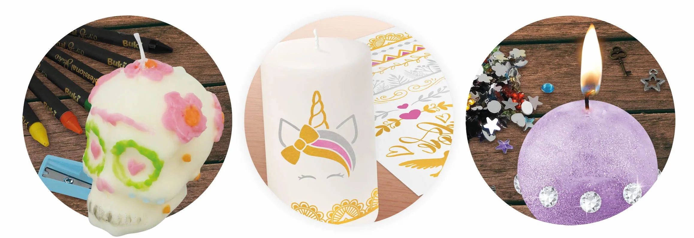 BUKI 5420 Candele professionali da studio multicolore