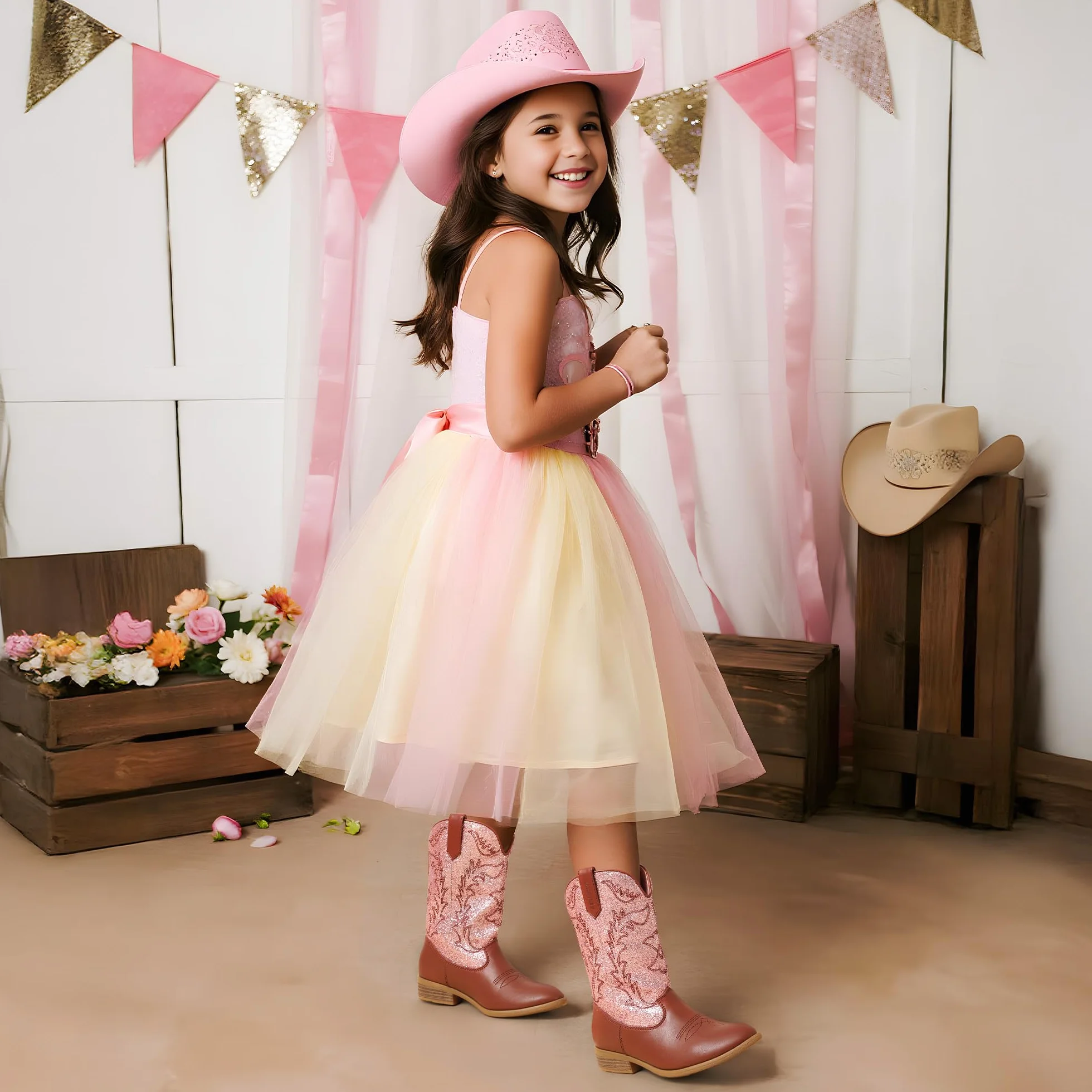 DREAM PAIRS Cowgirl Stivali da