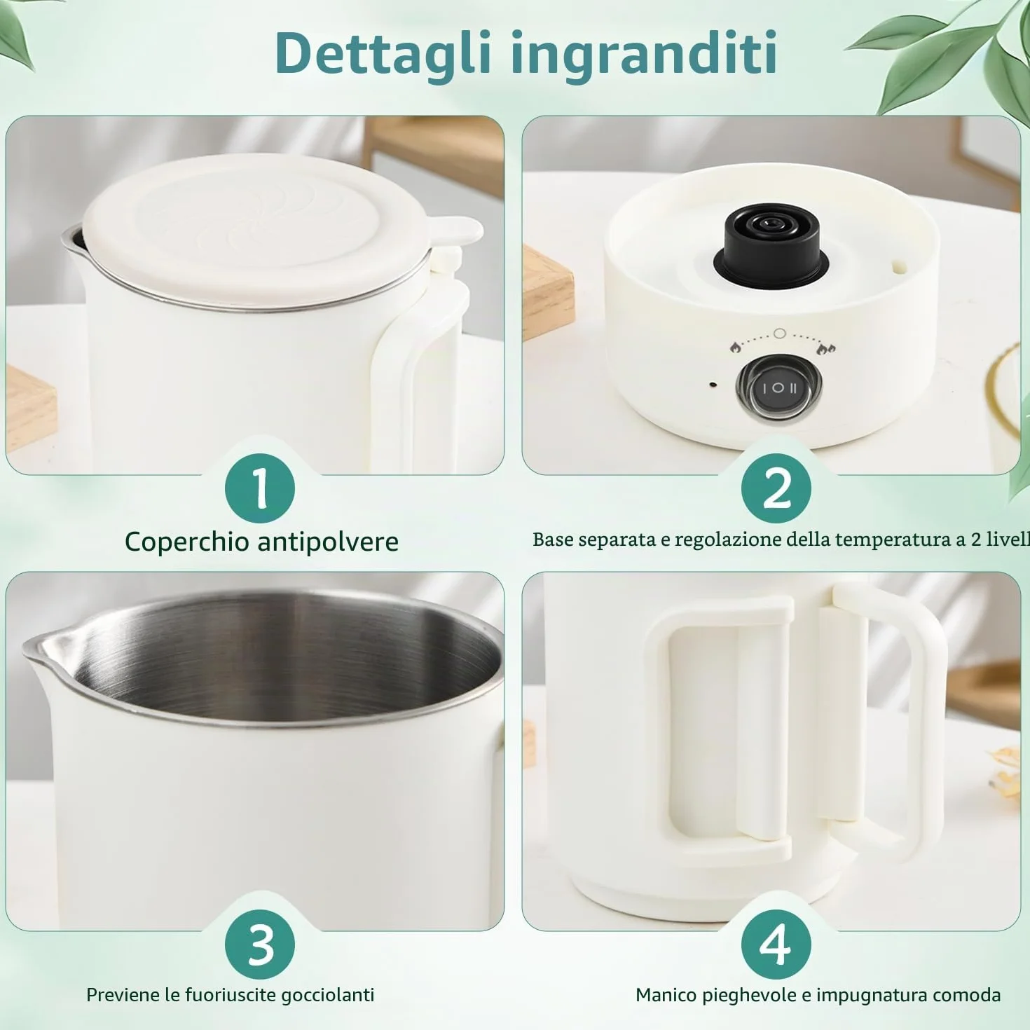 Spoyletto Fusciera elettrica per candele fai da te, set con pentola fusione cera, termometro, stoppino e cucchiaio