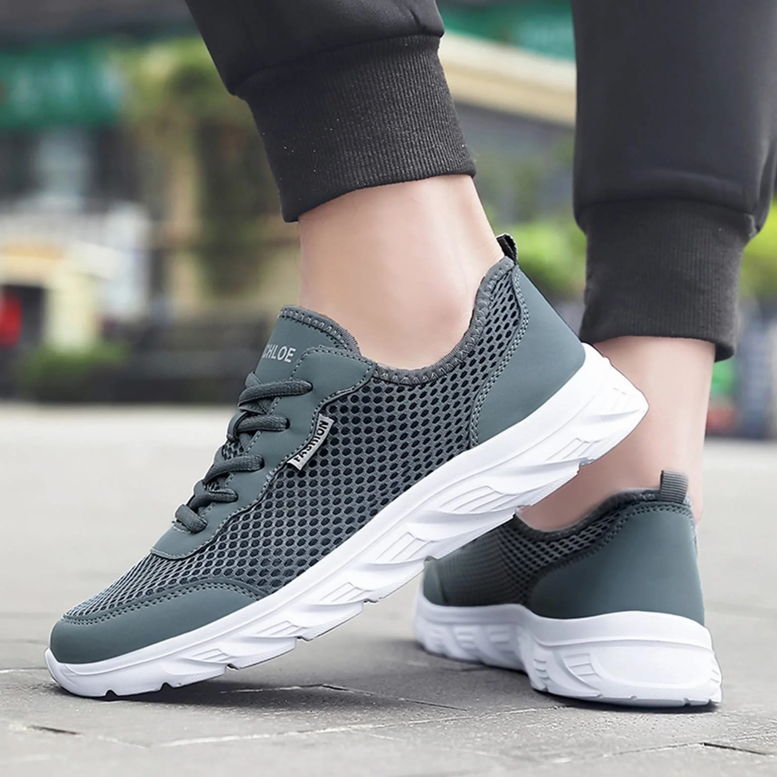 Scarpe da badminton, da uomo, 42, scarpe da ginnastica estive, leggere, traspiranti, per il tempo libero, in rete, con lacci, casual, da uomo, I-5923