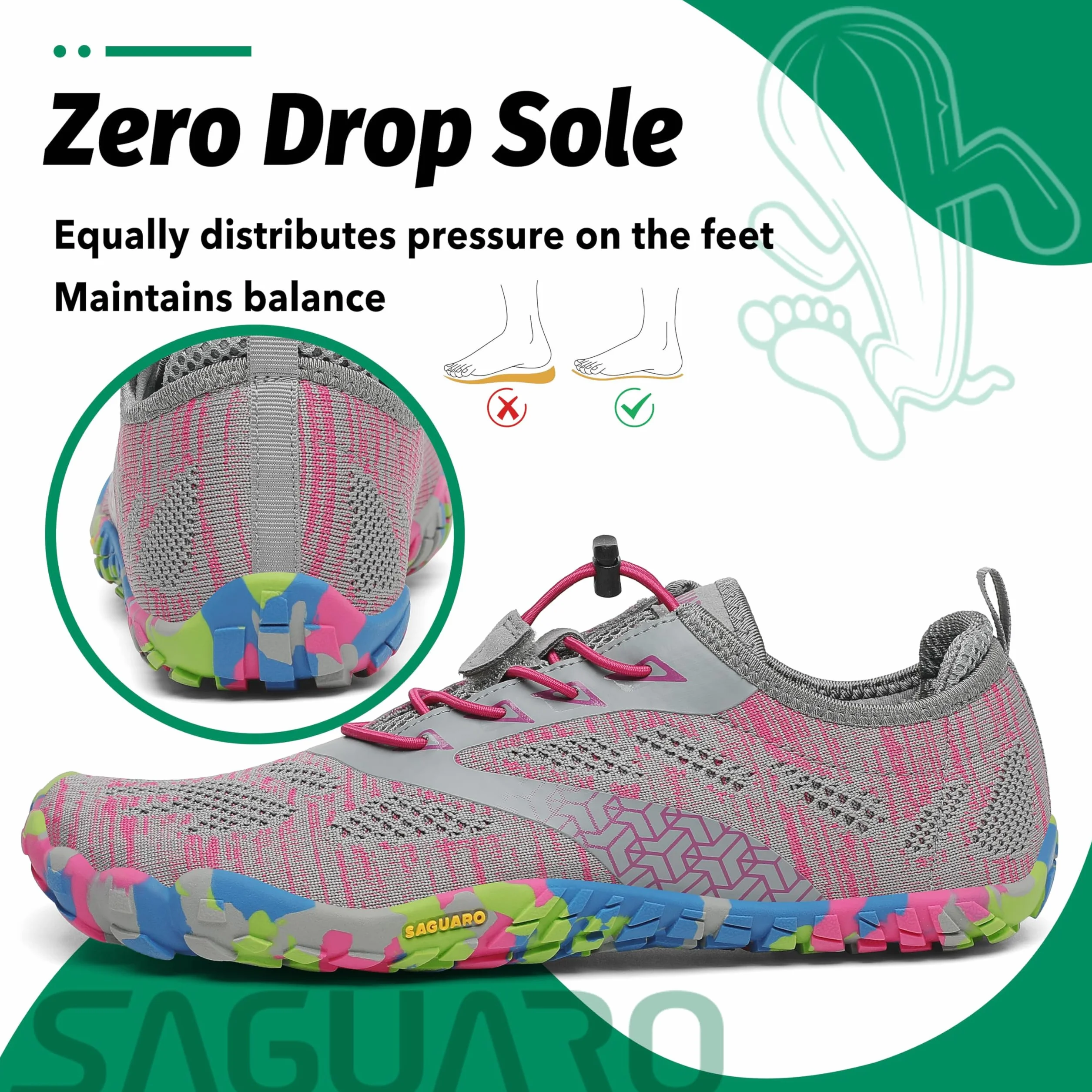 SAGUARO Scarpe Barefoot Dita Trekking Trail Running Ginnastica 36-48