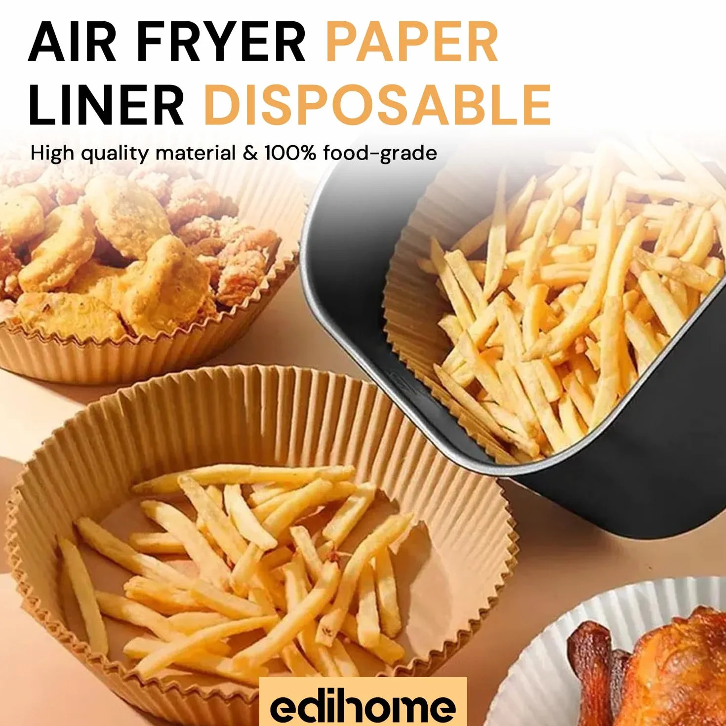 Carta Forno per Friggitrice ad Aria BPA Free 5-8 litri 20-24 cm
