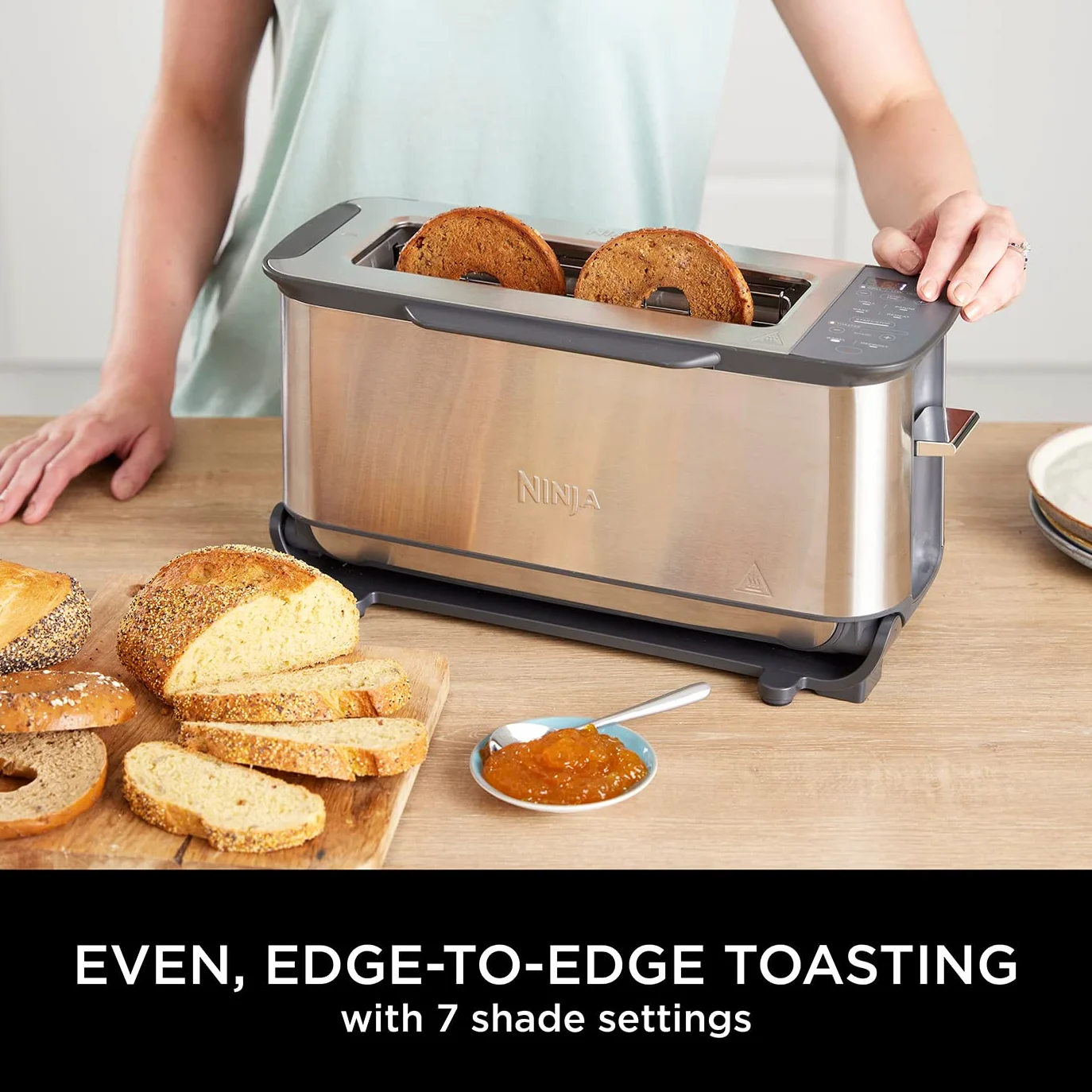 Ninja Foodi ST202UK ST202UK - Tostapane 3 in 1 con design a ribalta, 7 funzioni di cottura, 7 tonalità di toast, include pressa per panini, vassoio da forno e vassoio per briciole, in acciaio inox