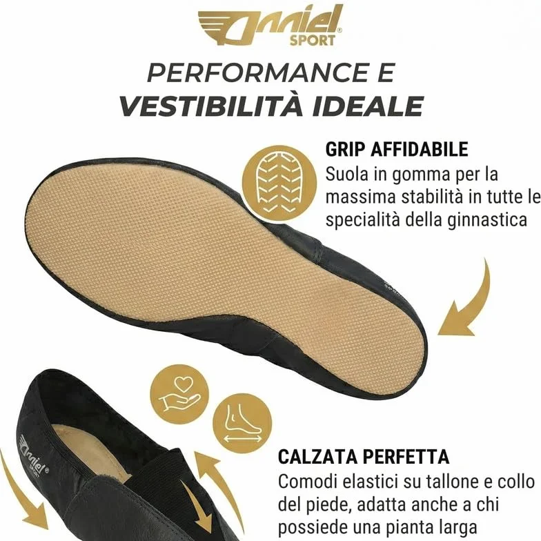 Anniel Scarpe Ginnastica Artistica in Pelle Suola Gomma Made in Italy