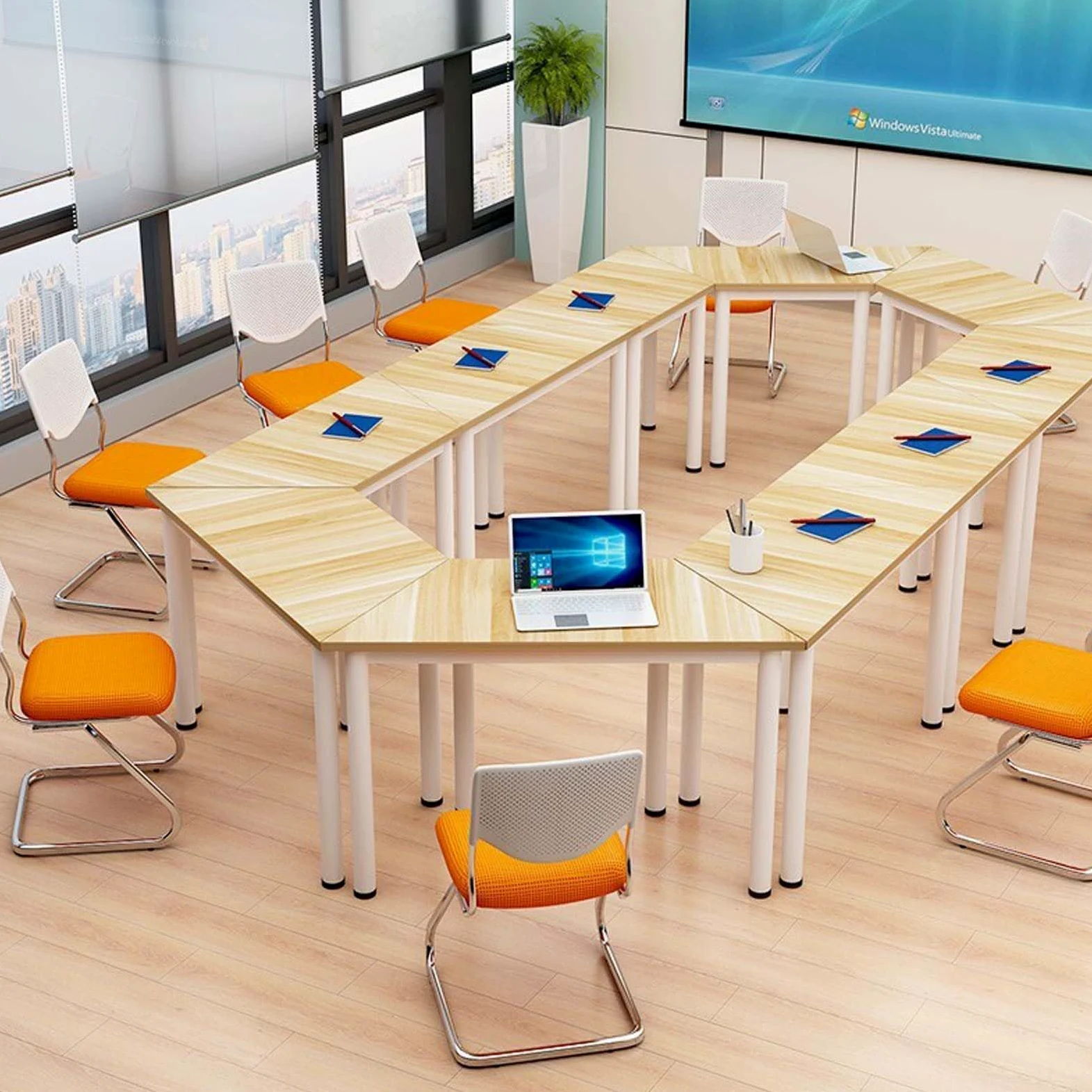 Scrivania modulare da ufficio – Scrivania da studio per studenti Scrivania per casa ufficio postazione di lavoro di gruppo Scrivania per computer per apprendimento e aula Design versatile e