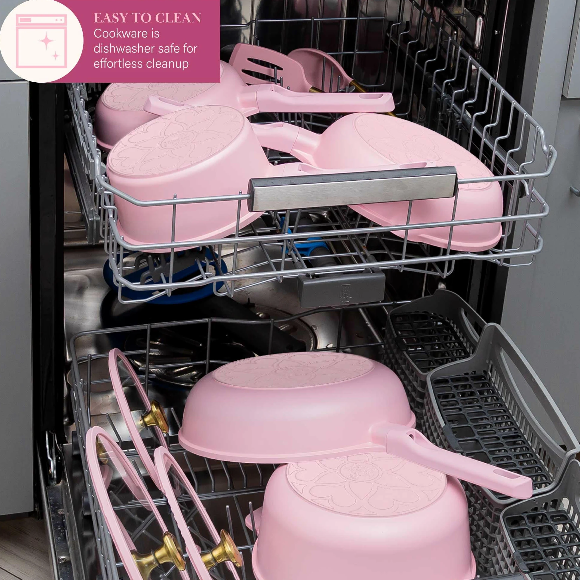 Paris Hilton Set di pentole in alluminio pressofuso, rosa
