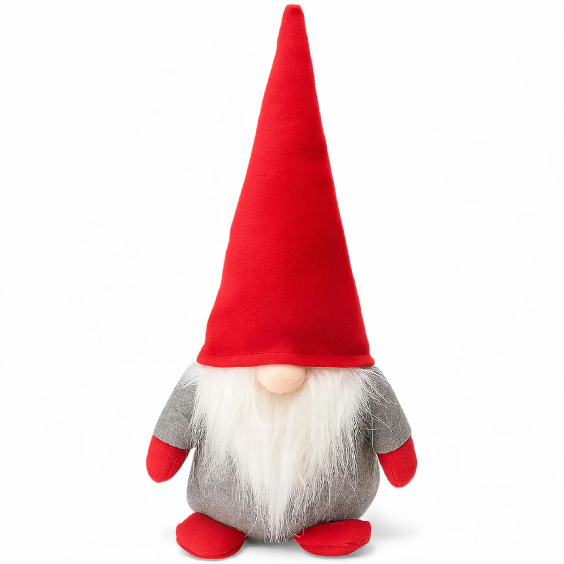 MIJOMA Figura gnomo di Natale 32 cm – Nano decorativo in piedi con cappello di velluto rosso – Skandi Gnom per Natale e Avvento – Gallo di stoffa con barba – Decorazione invernale