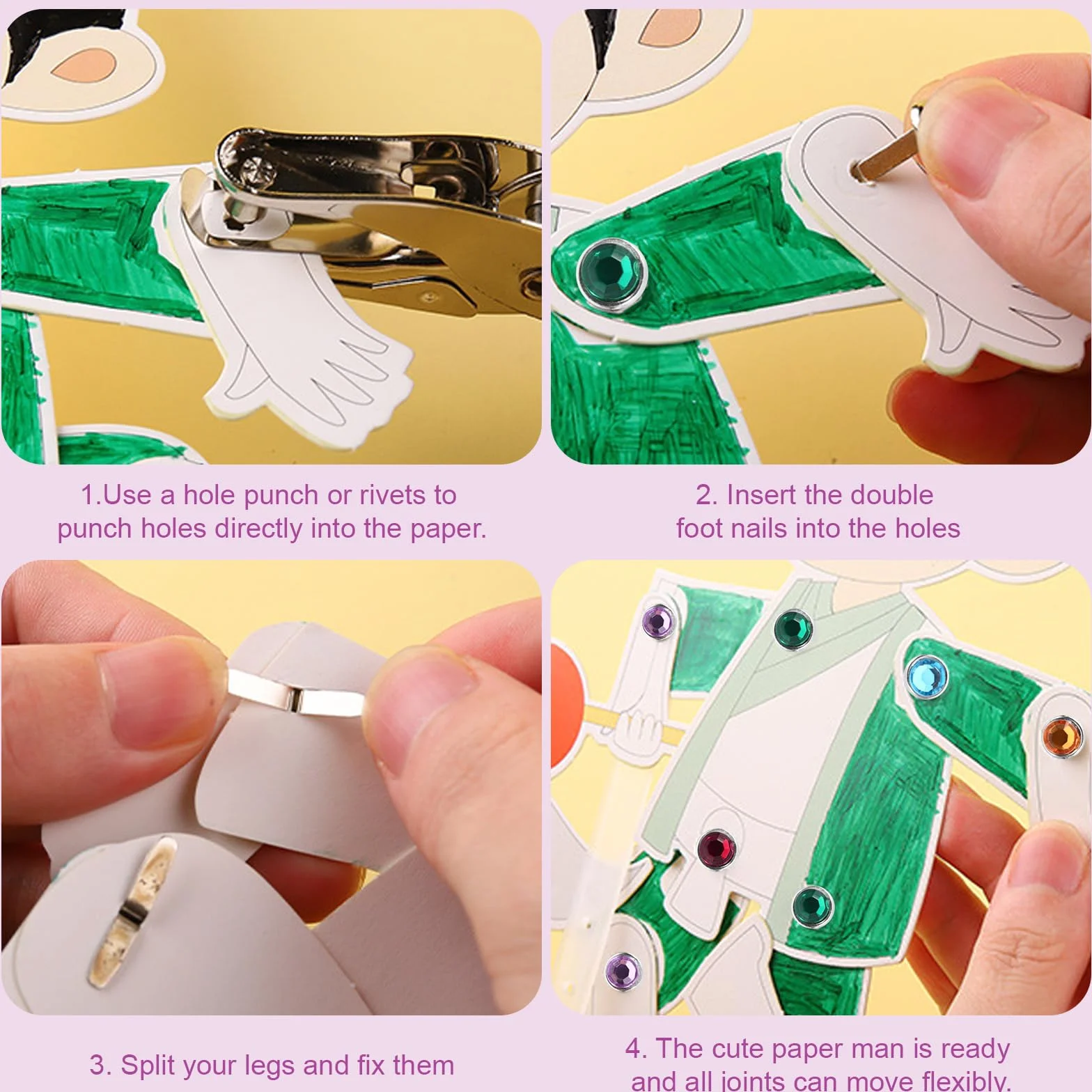 100 Pezzi Mini Scrapbooking Brads, Mini Brad Elementi di Fissaggio di Carta, Mini Brad Elementi di Fissaggio, per Carta Scrapbooking, Produzione di Bricolage, Decorazione, Fabbricazione di Carte