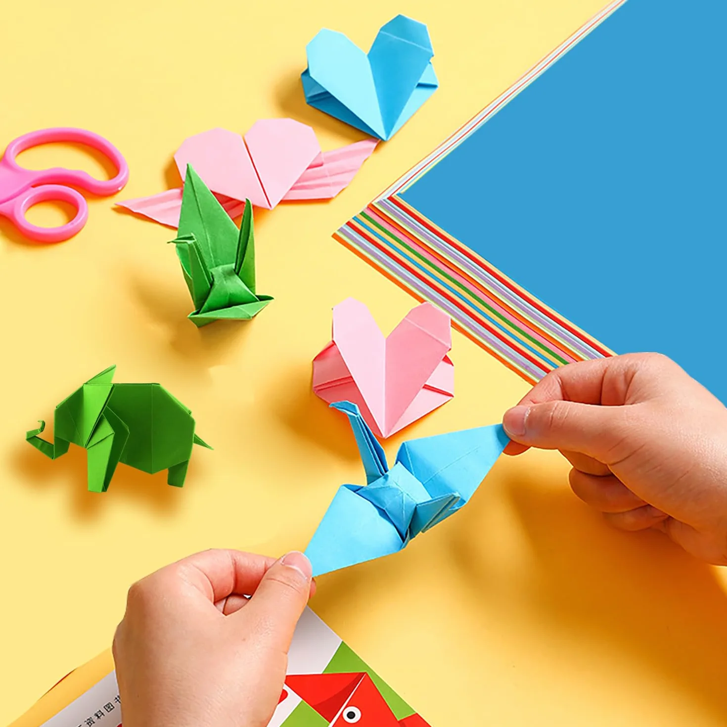 Carta Origami Colorata A4 20 Colori Vivaci Fronte-Retro 100PCS 297x210mm