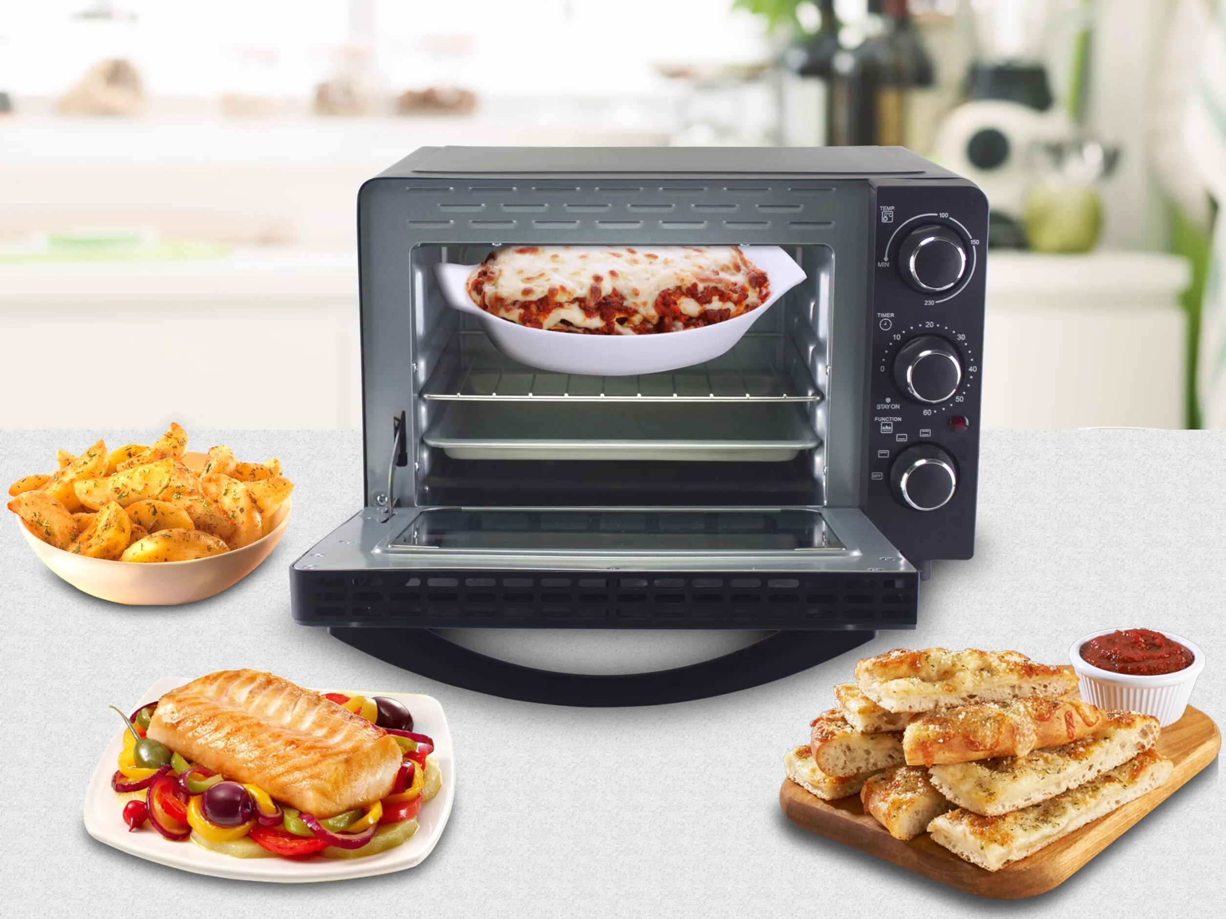 BEPER P101FOR020 Forno Elettrico Compatto 1300W Timer 60 Minuti 3 Modalità Cottura Nero