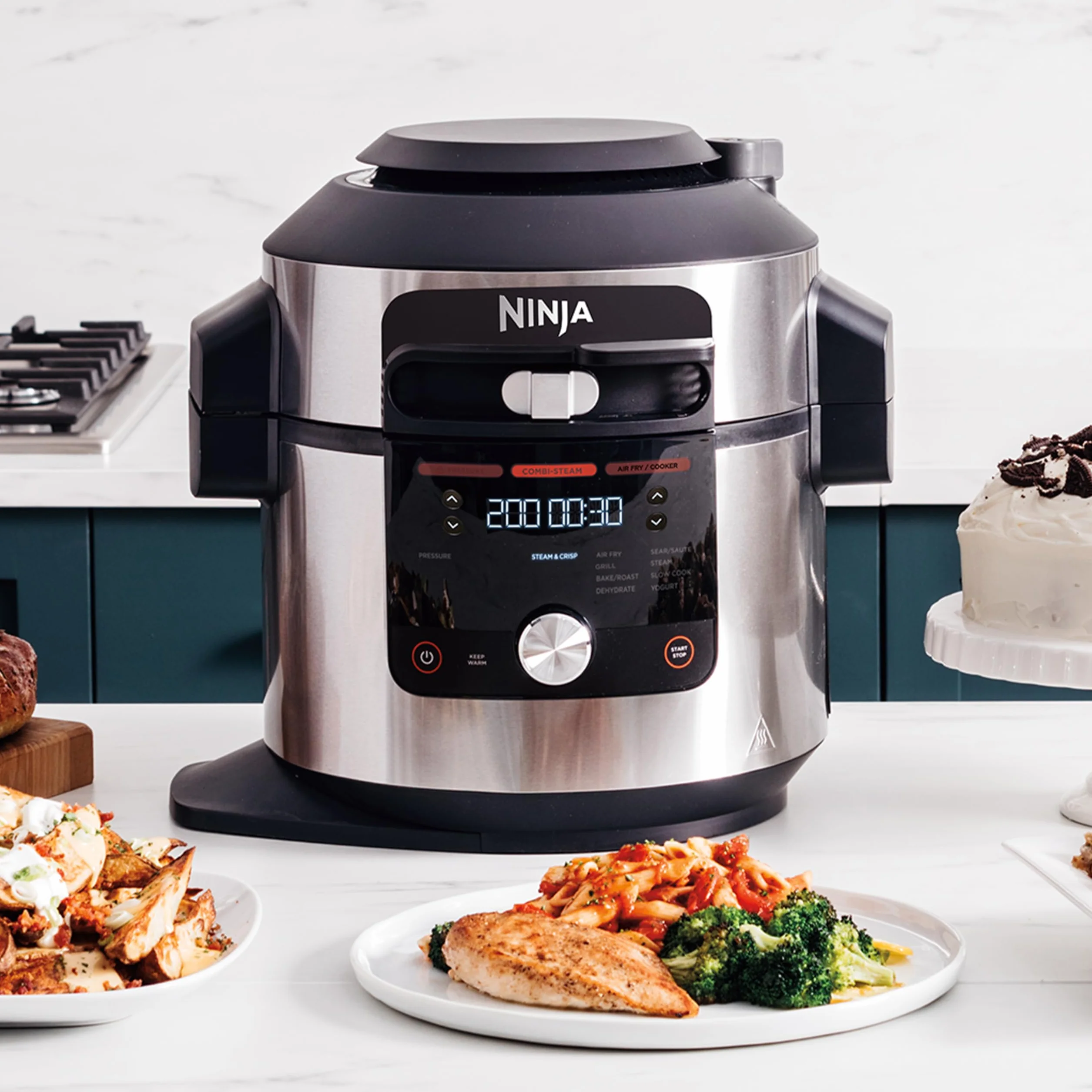 Ninja Foodi MAX Multicooker 7.5L Coperchio SmartLid 12 Funzioni Acciaio Inox OL650EU