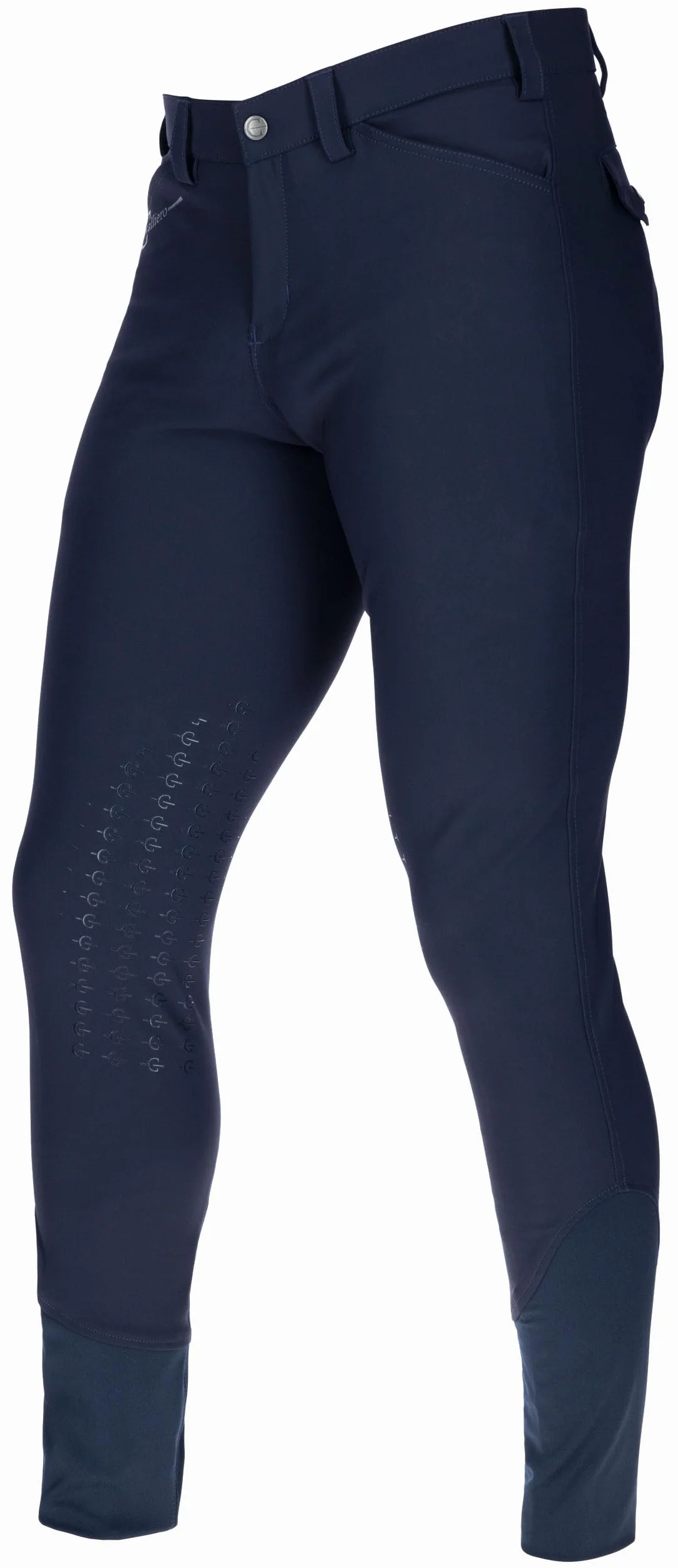 Covalliero Pantaloni da Equitazione Techno II, Blu Scuro, Taglia 44, Rinforzo Ginocchia, Poliammide, Elasticizzato a 4 Vie