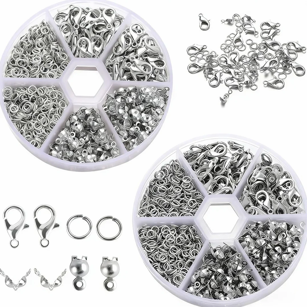 1140 pezzi chiusura a catena, Chiusure Gancetti per Braccialetti, gancetti per braccialetti, Ganci per Braccialetti fai da te, per collane, bracciali, cavigliere, gioielli fai da te, Argento