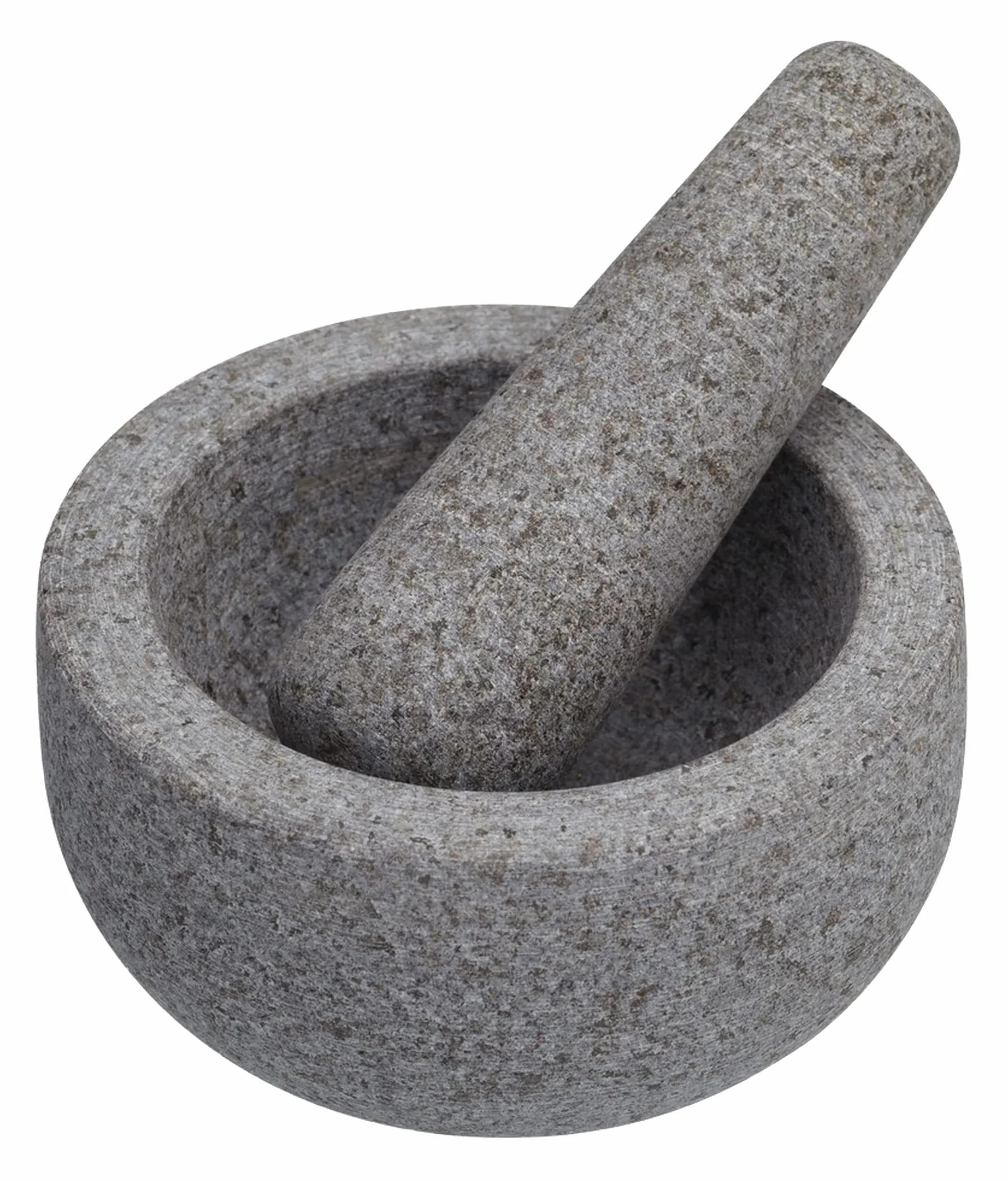 MasterClass, Pestello e mortaio, Set di mortaio e pestello in granito non poroso, 12 x 9 cm, grigio