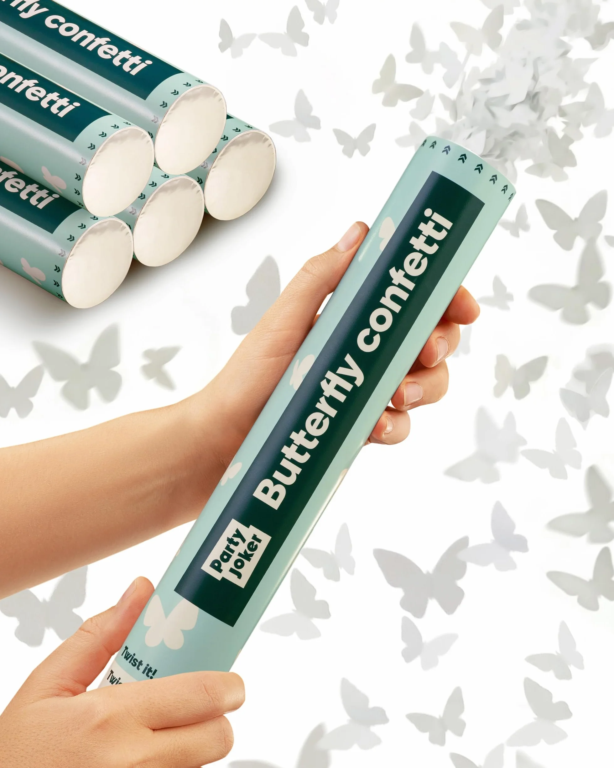 5 Cannoni Spara Coriandoli Farfalle Bianche - Carta Certificata FSC® - Biodegradabile e Sicuro - Perfetto per Matrimoni e Eventi Romantici