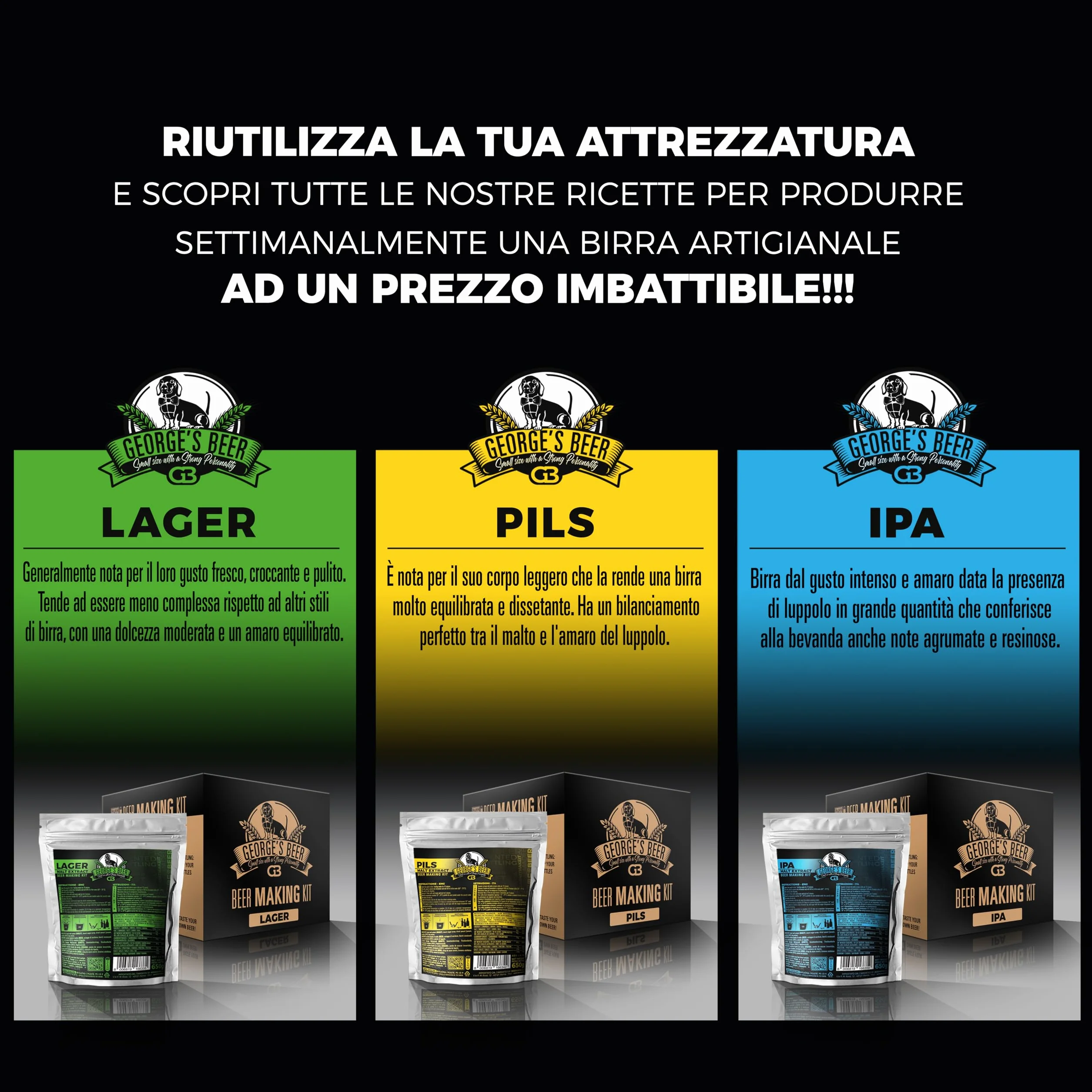 George's Beer Kit Fermentazione 5l - Birra Artigianale Fatta in Casa - Kit Malto IPA