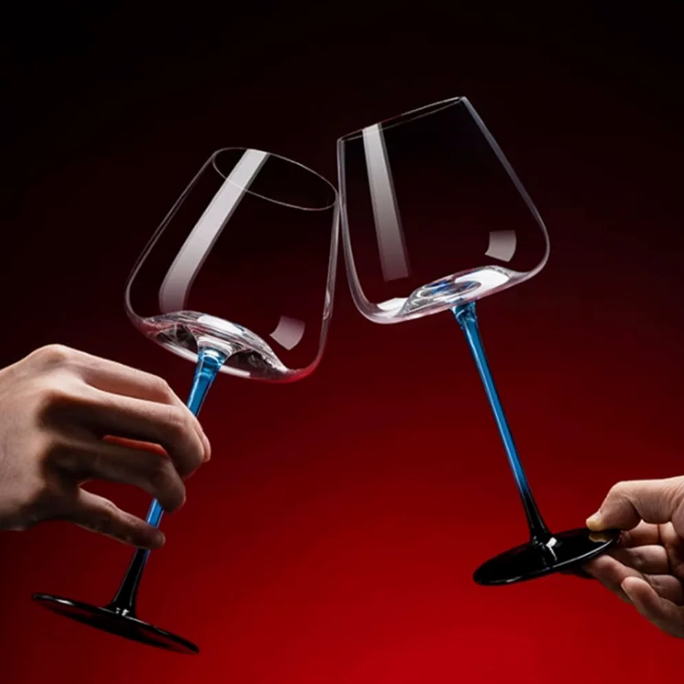 BKEKM Bicchieri Vino Set di Bicchieri da Vino a Stelo Lungo, 520 ml/17,6 Once, Bicchieri da Vino in Cristallo, Confezione da 2-6 Bicchieri da Vino Rosso, Bicchieri da Champagne squisiti