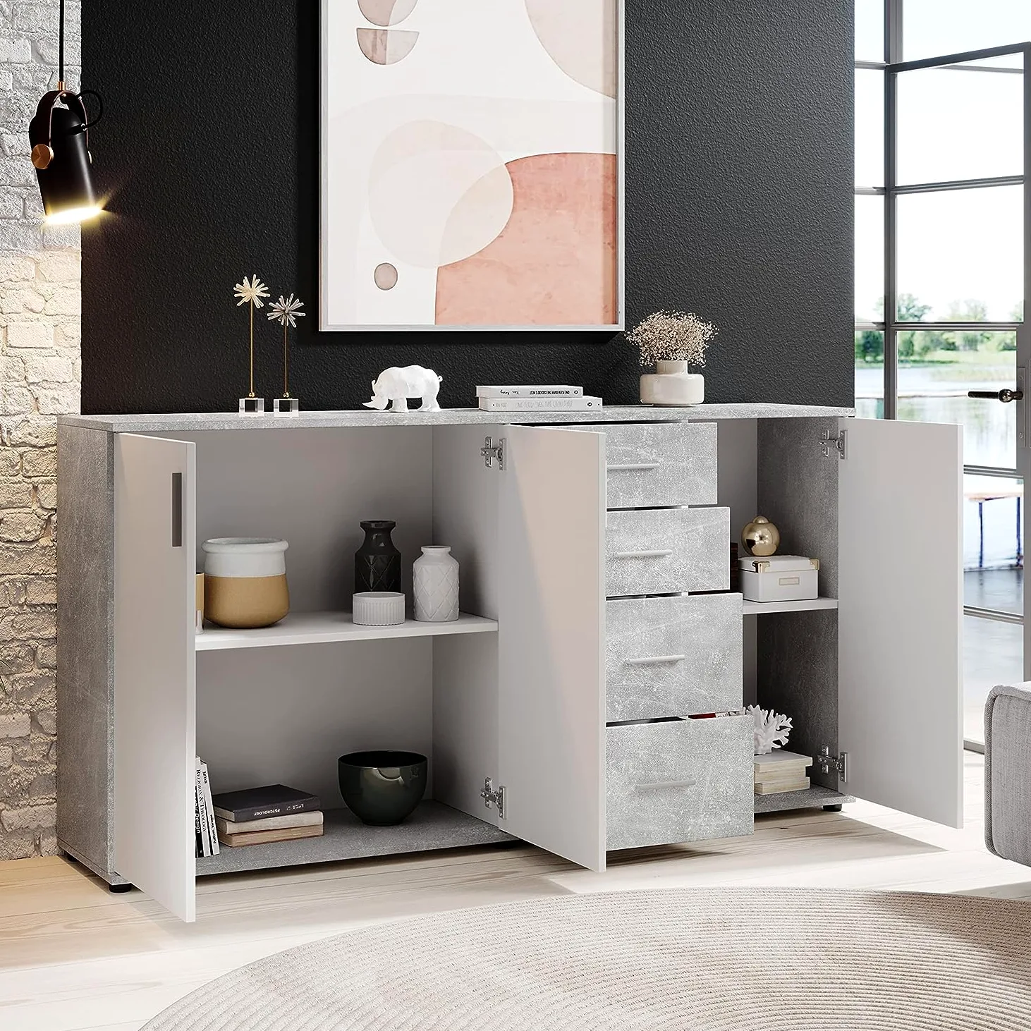 AVANTI TRENDSTORE Bea - Cassettiera/comó in Legno Laminato nella misura 160x84x35 cm, disponibile in diversi colori. Perfetto per soggiorni, ingressi o camere da letto