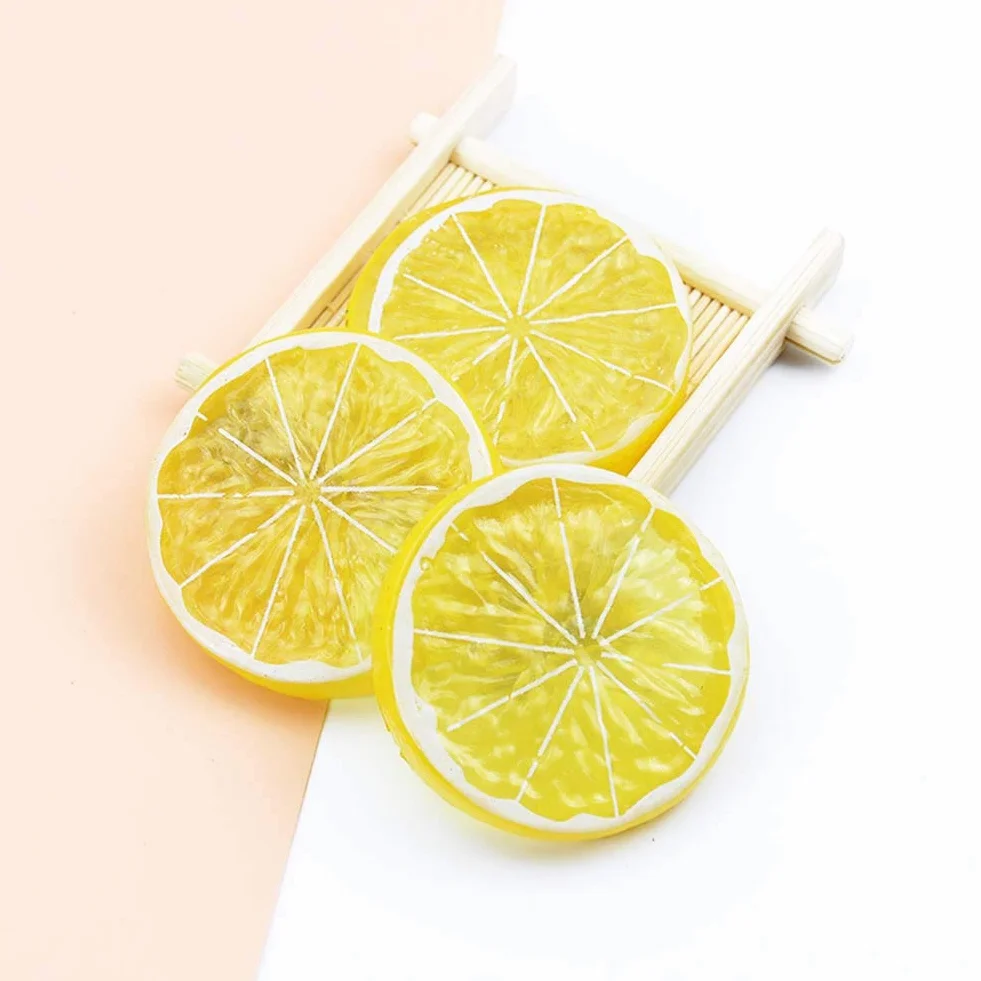 Fette di limone artificiali realistiche decorative gialle 30 pezzi per matrimoni festival fotografia