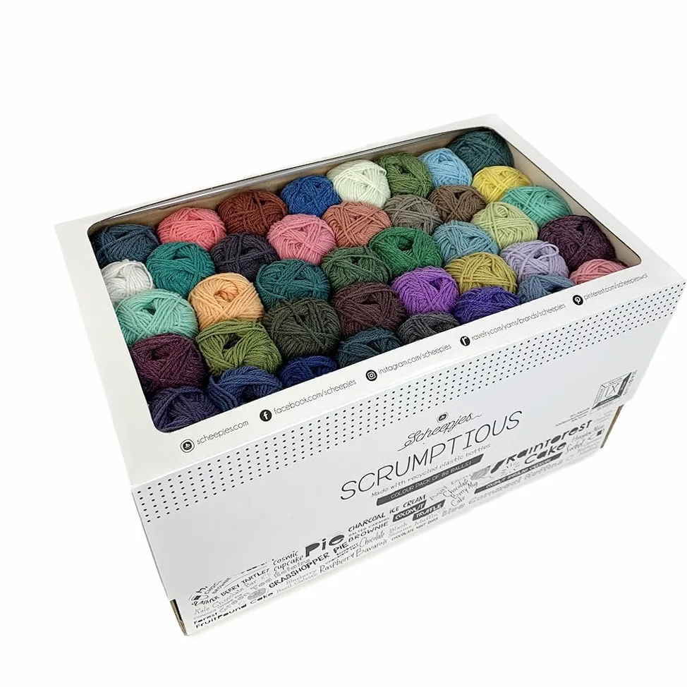 Scheepjes - Scheepjes Scrumptious Color Pack: tuffati nella creatività con 80 mini palle, 30 g ciascuna, che esplode con sfumature stimolanti