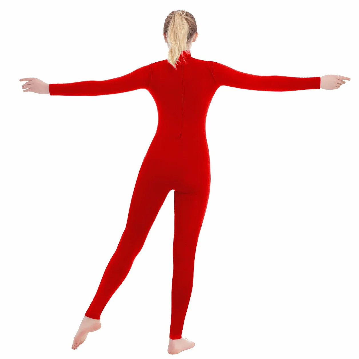 SUPRNOWA Full Body Unitard Turtleneck Spandex Footed Footless Long Sleeve Unisex