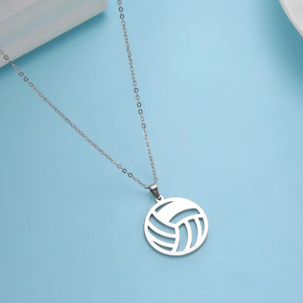 VASSAGO Collana cava da pallavolo in acciaio inox Love Basketball minimalista gioielli sportivi