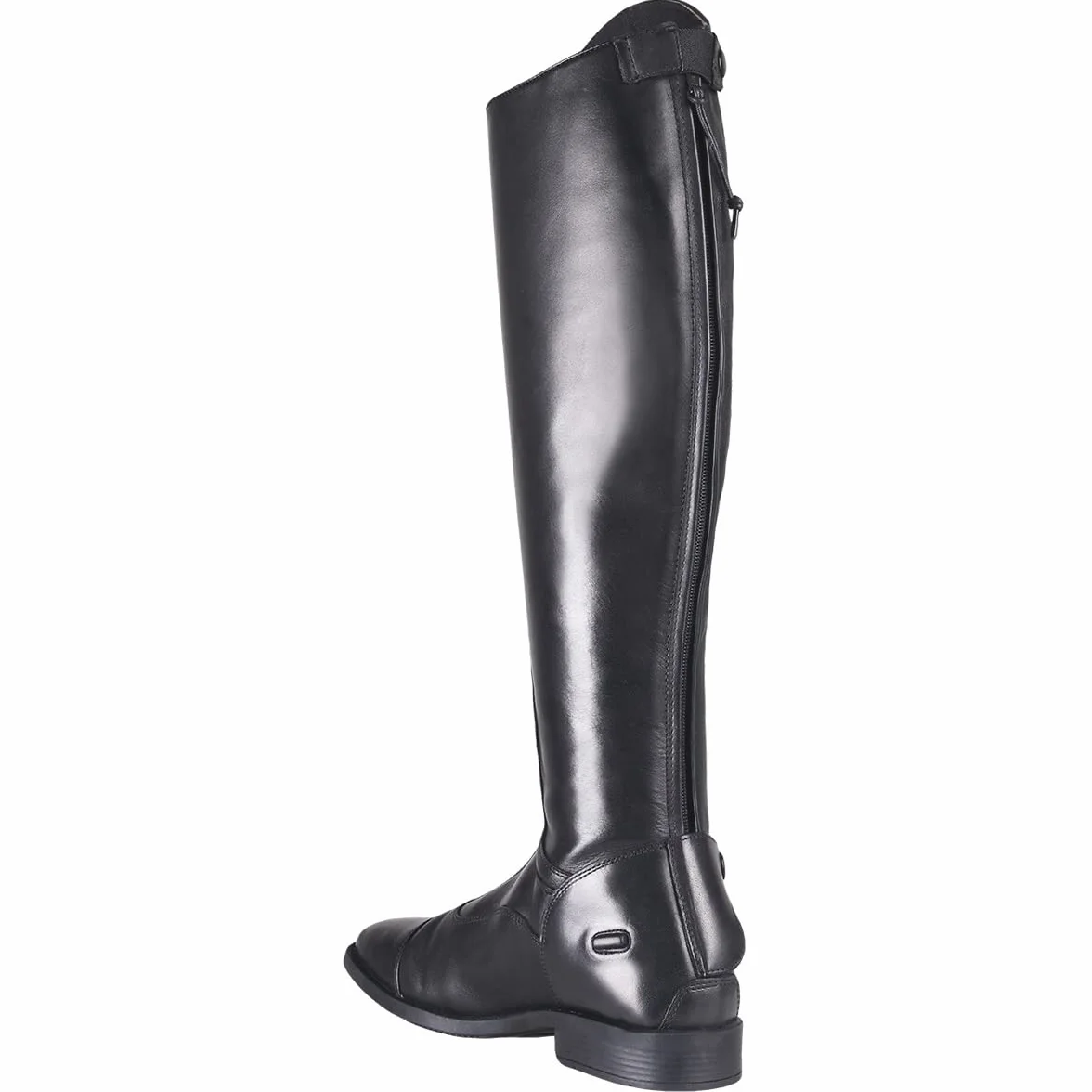 Stivali da equitazione QHP Hugo in pelle bovina/poliuretano nero taglia 42-46