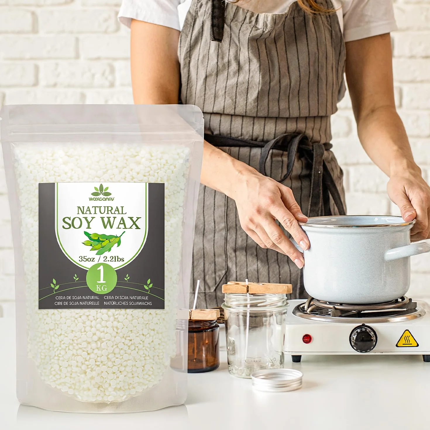 Waxcanpy Cera di Soia per Candele 5kg 100% Naturale