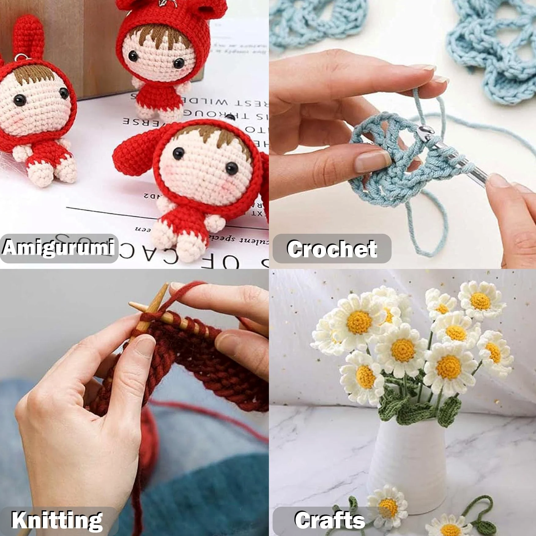 60 Colore Cotone per Uncinetto Filo Filato Crochet Yarn, 60 x 15g Filato Acrilica Lana di Cotone Colorata per Uncinetto Maglieria Crochet Artigianato Fai da Te