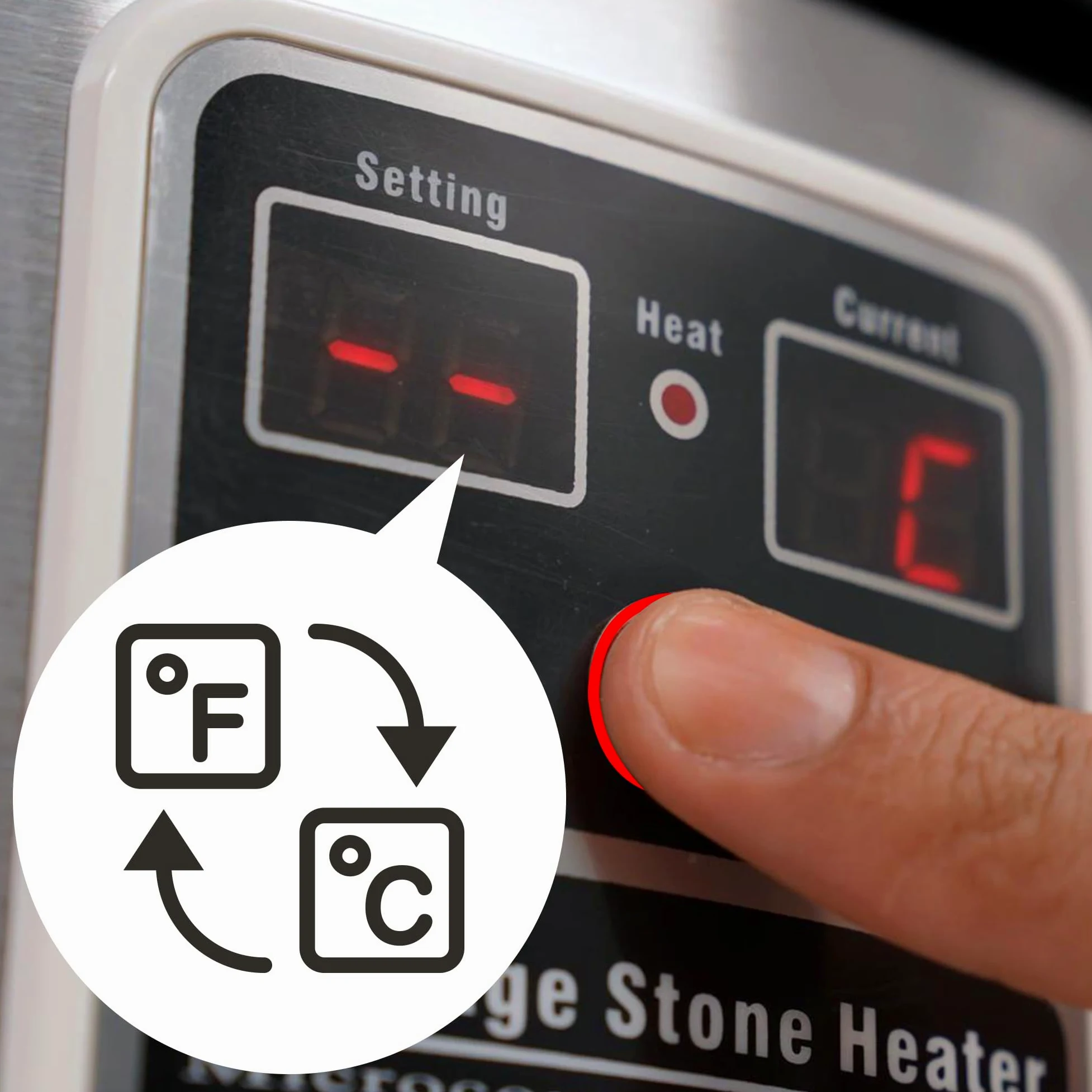 Master Massage Hot Stone - Riscaldatore con unità di controllo digitale e indicatore di temperatura, con mestolo da 6 litri