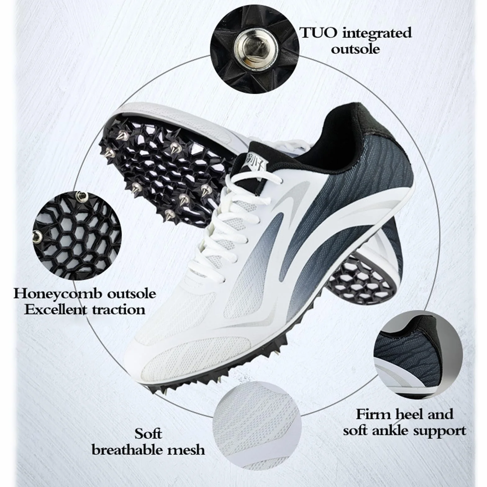Scarpe Chiodate Atletica Leggera,Unisex Chiodate Scarpe,Scarpe per Atletica Leggero,Migliora La Stabilità del Piede,Morbido,per Adatto A Uomini,Donne E Figli