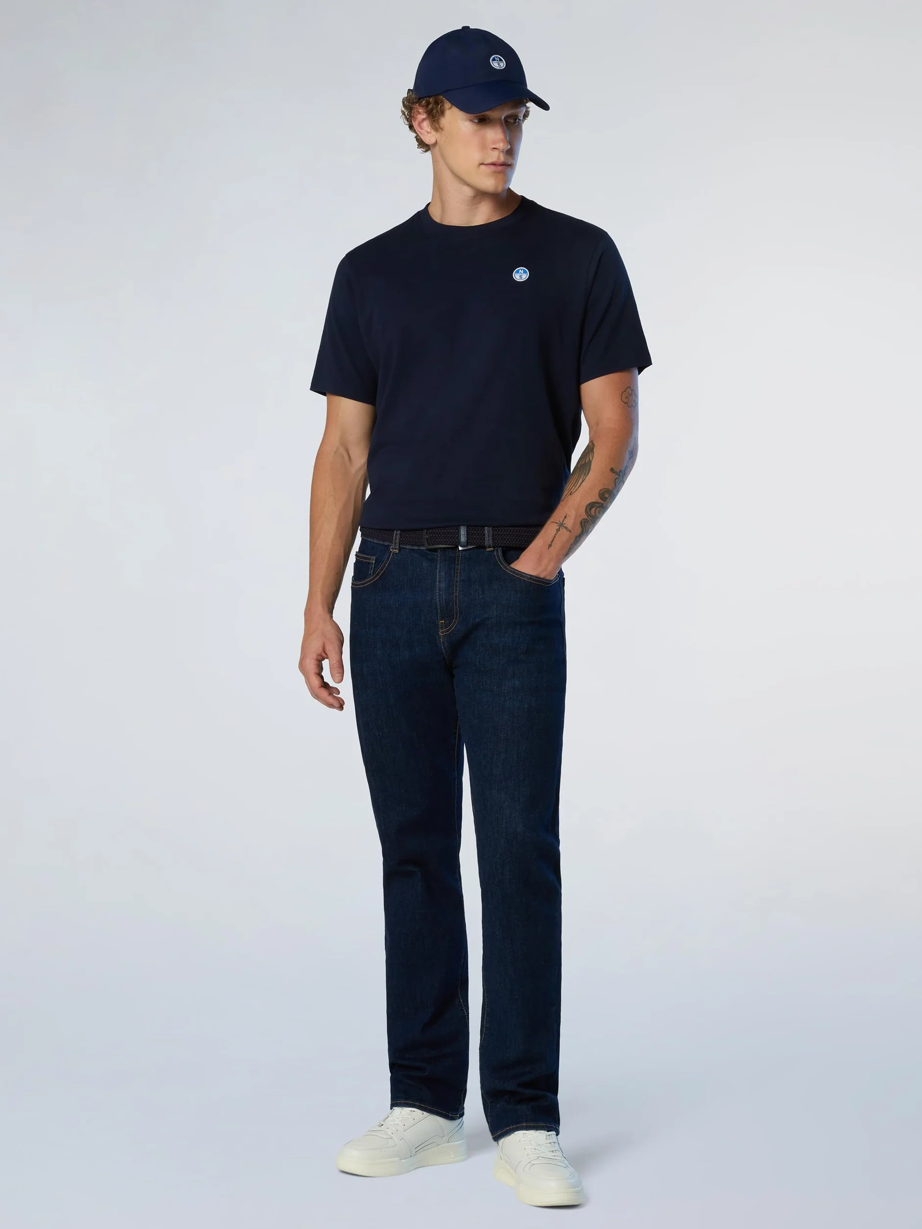 NORTH SAILS T-Shirt Uomo in Jersey di Cotone Organico con Patch Logo