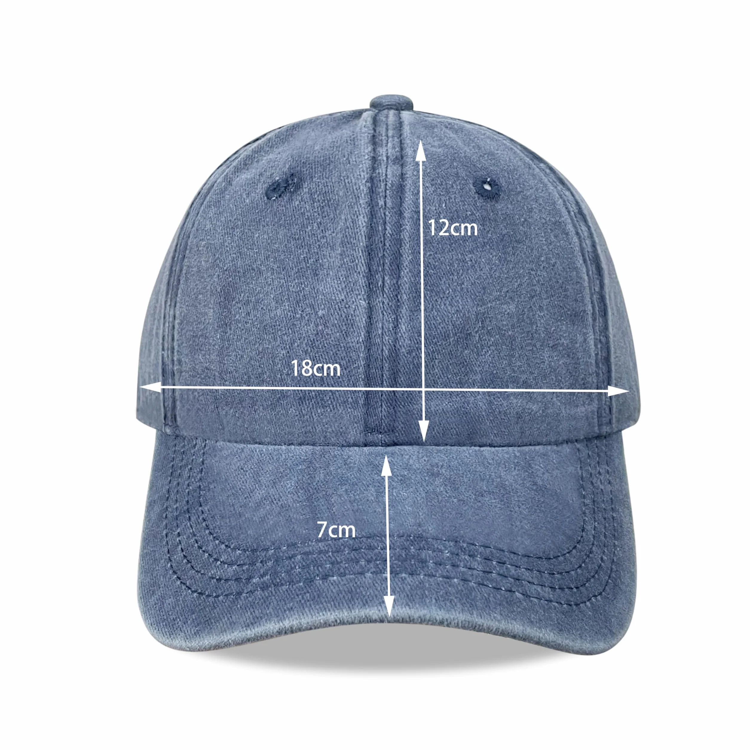 Cappellino da Baseball Unisex 100% Cotone Vintage Lavato Berretto Regolabile Visiera Curva