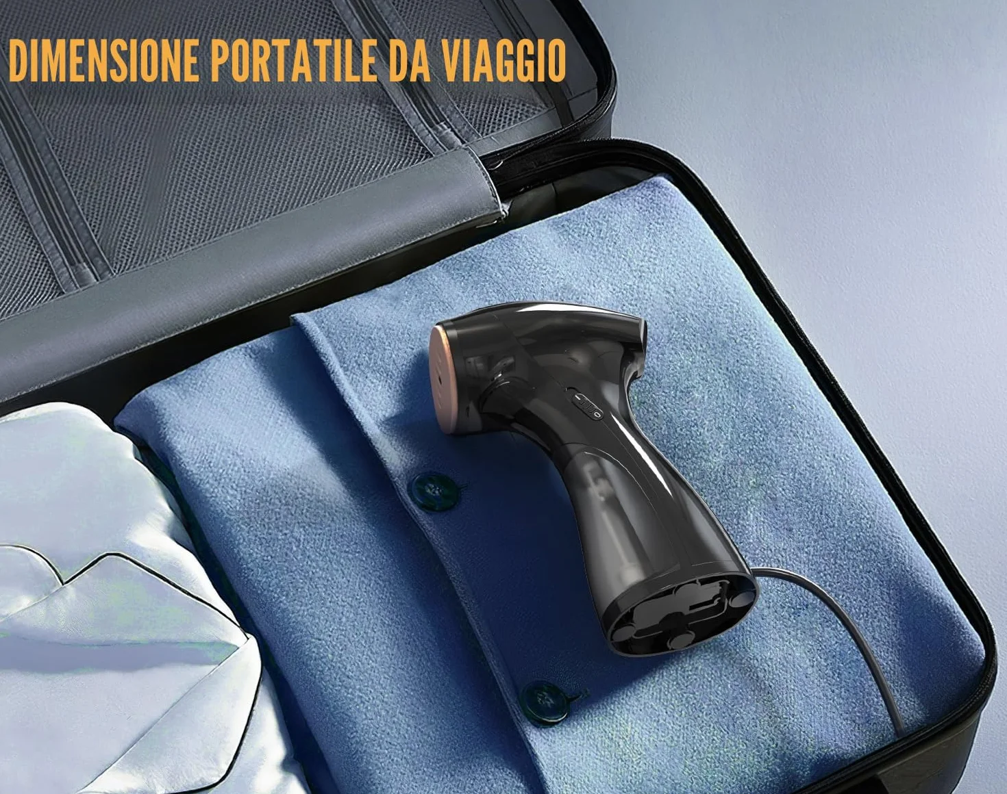 Ferro da Stiro Verticale 1600W, 30s Riscaldamento Rapido, 25g/min Vapore, Stiratore Verticale, 2 in 1 Ferro da Stiro a Vapore, Serbatoio Dell'acqua Estraibile da 150ml, Nero