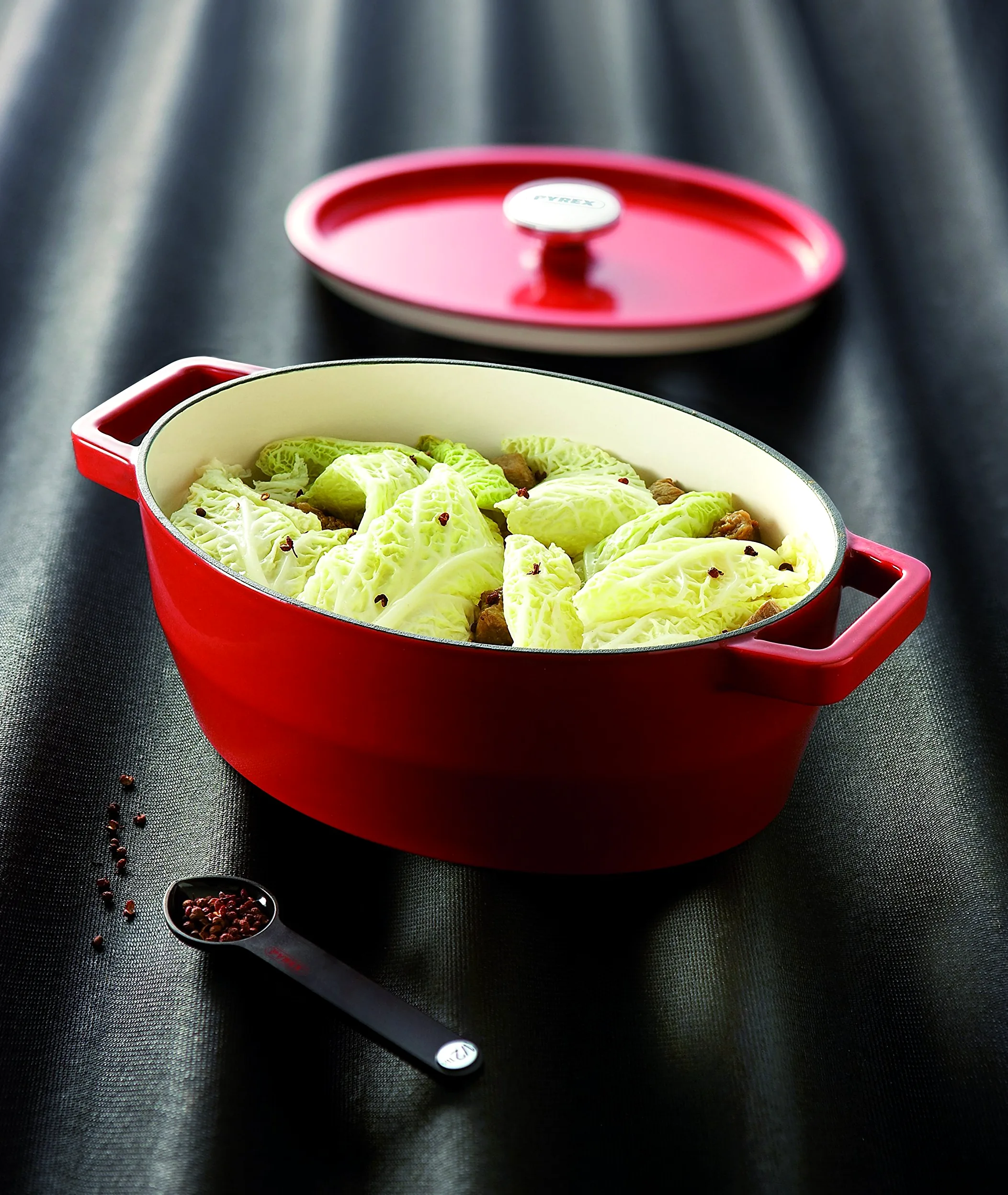 Pyrex 4936879 - Cocotte ovale 3,8 L, cottura lenta, colore: Rosso