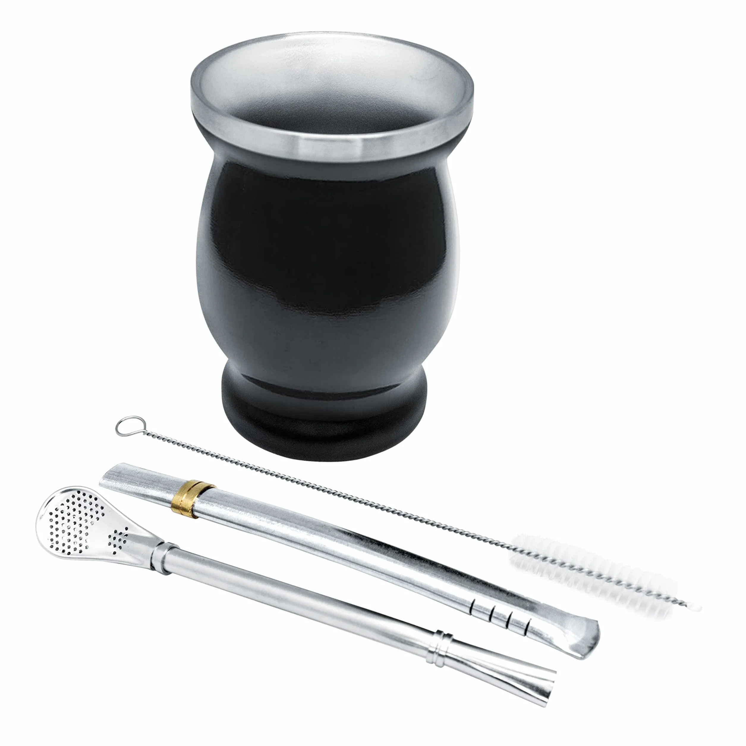 Nerthus FIH 851 kit mate con bicchiere doppia parete e bombillas