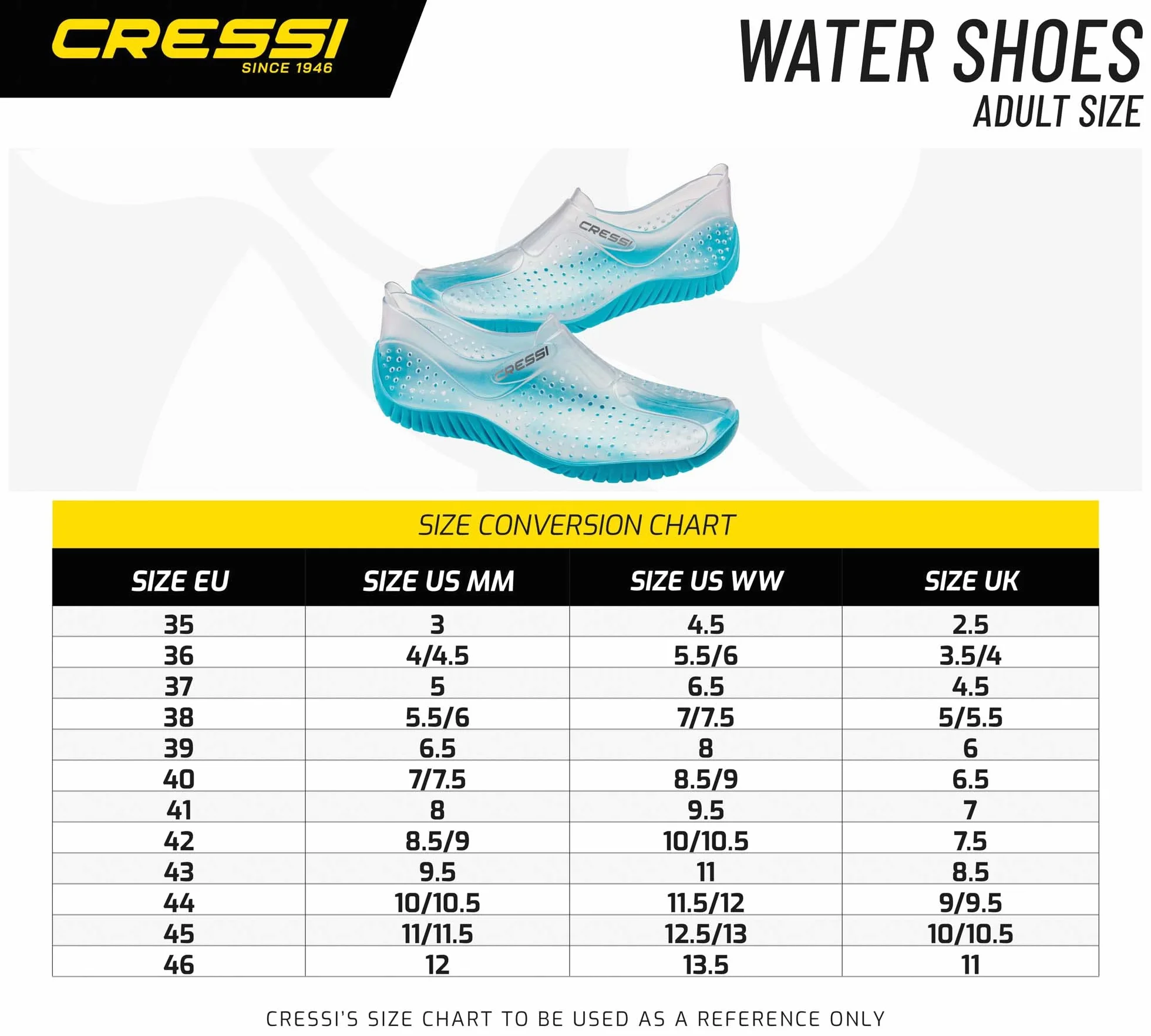 CRESSI Water Shoes Scarpe da Scoglio Leggere Flessibili Antiscivolo per Mare Piscina Spiaggia