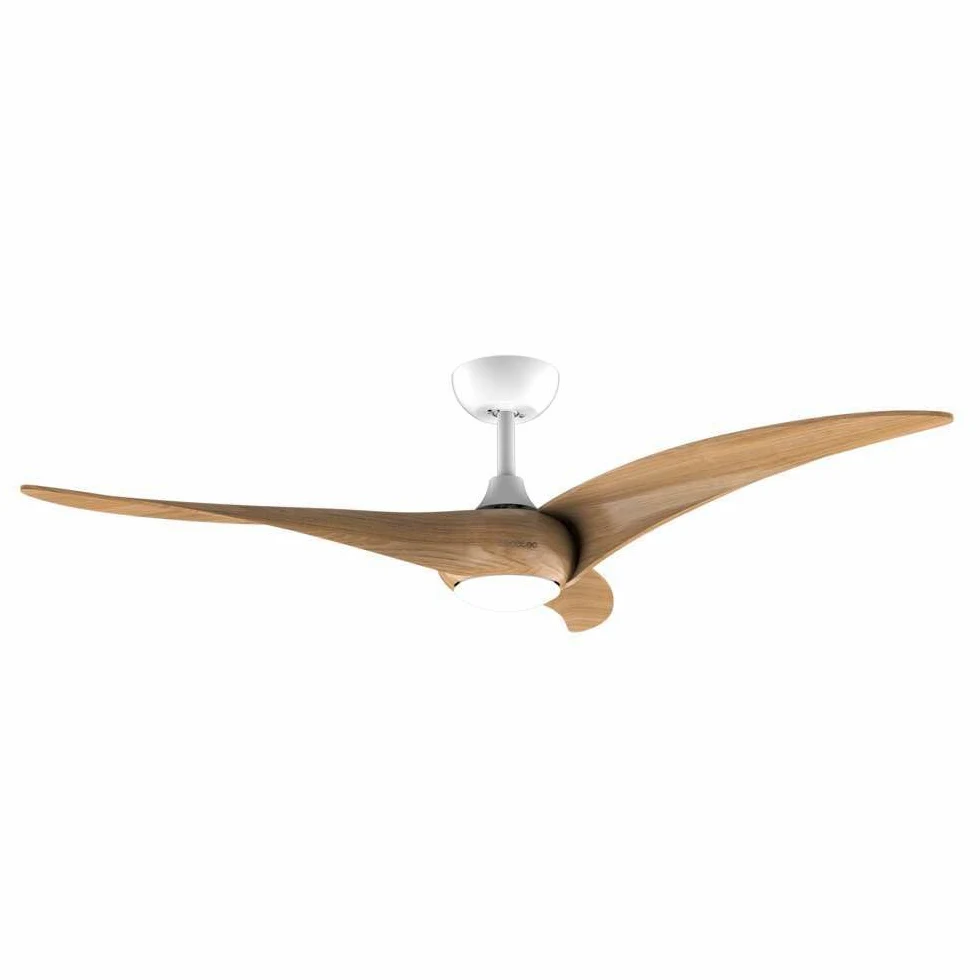 Cecotec Ventilatore da Soffitto con Luce EnergySilence Aero 5295 WhiteWood. 40 W, Diametro 137 cm, Lampada a LED, Telecomando, 6 Velocità, Timer Fino a 8 Ore, 3 Pale, Estate/Inverno,